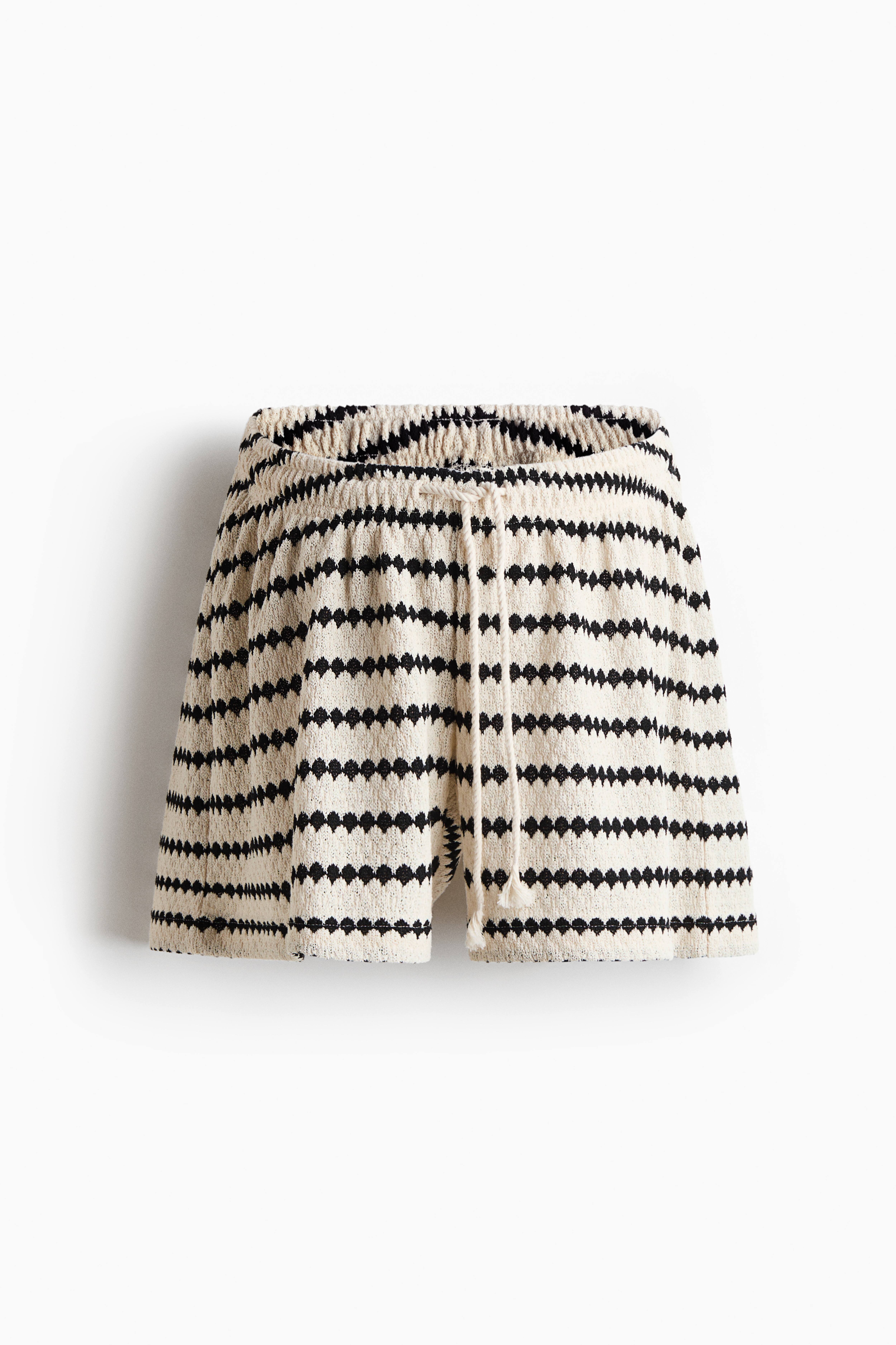 MAMA Pointelle-Knit Drawstring Shorts