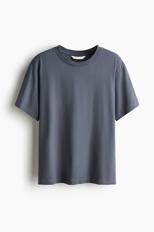 Cotton T-shirt - Dark gray/White/Black/Light pink/Teal/Navy blue/White/navy blue striped - 1