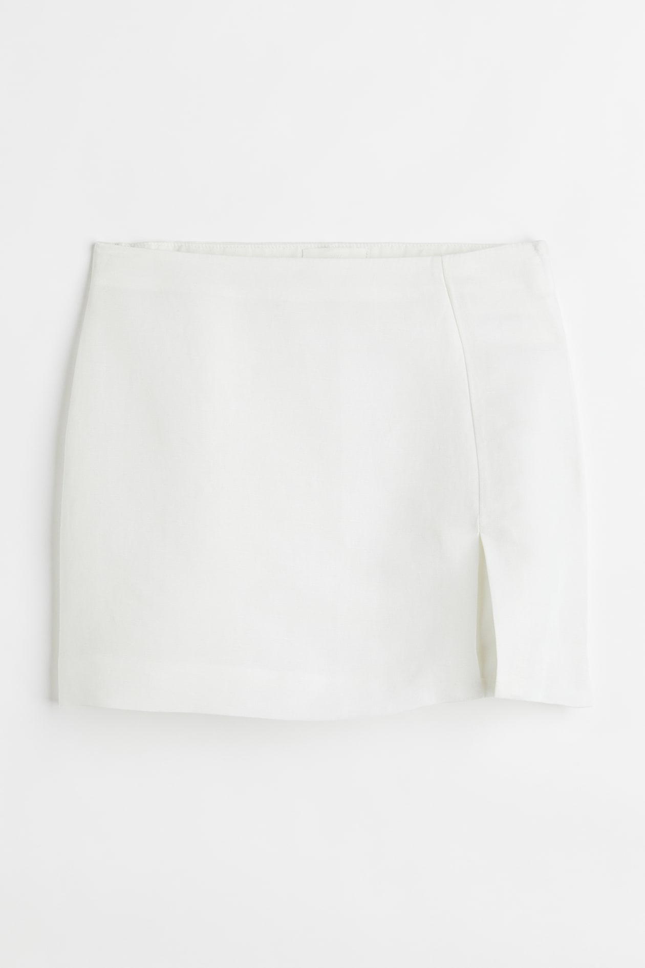 Short linen-blend skirt White Ladies H&M IN