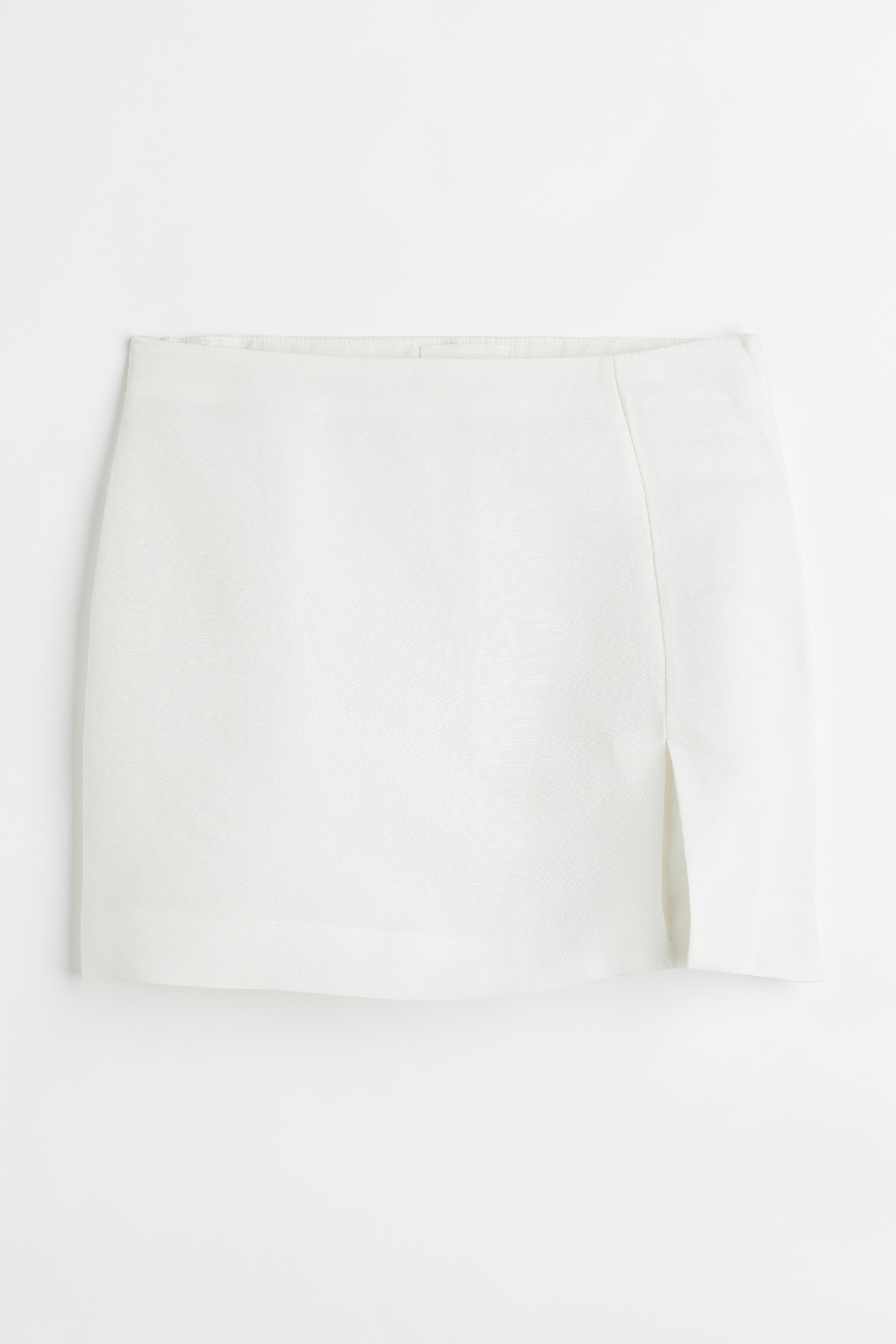 Short linen-blend skirt - White - Ladies | H&M GB