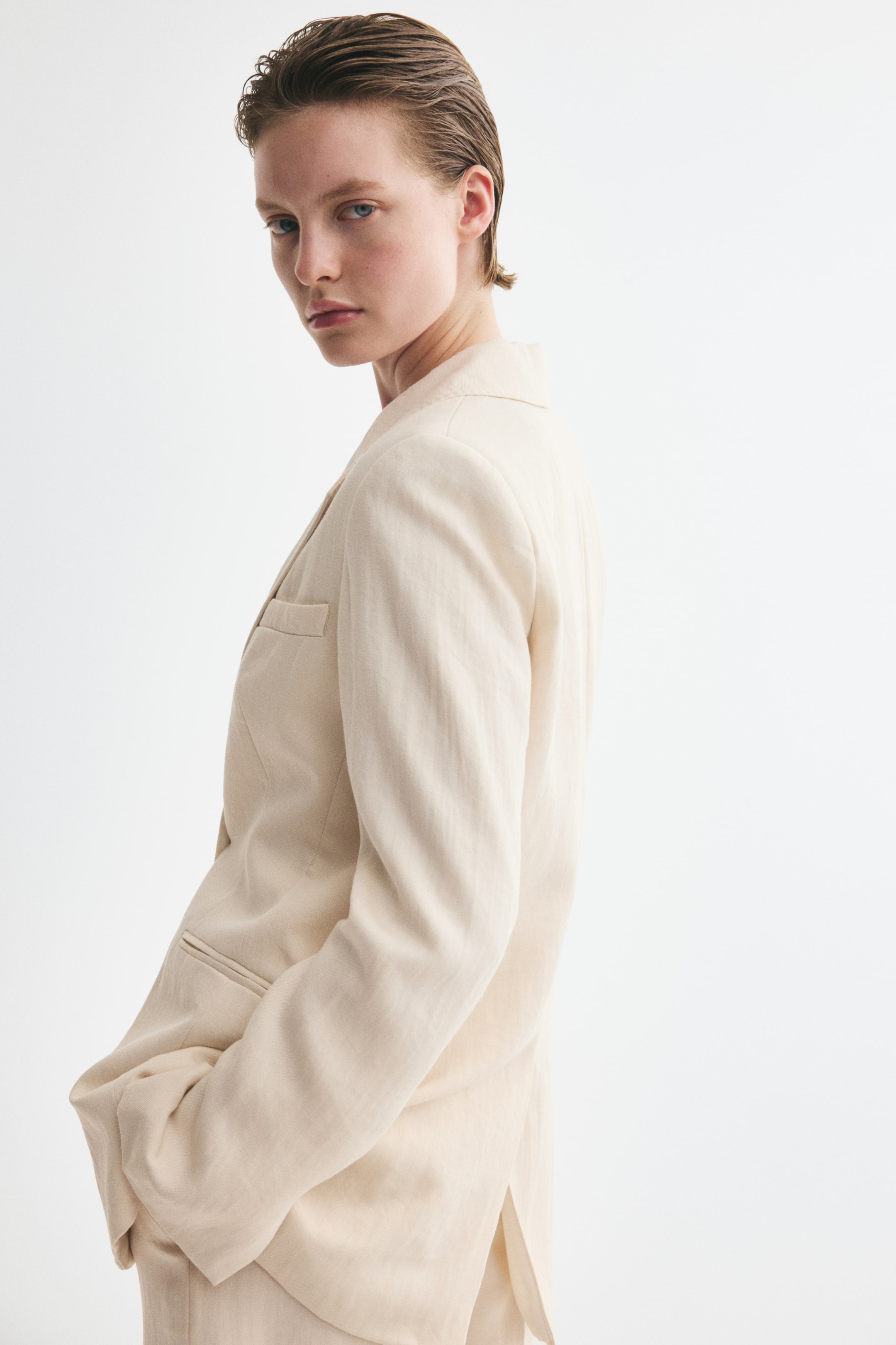 Single-Breasted Twill Blazer