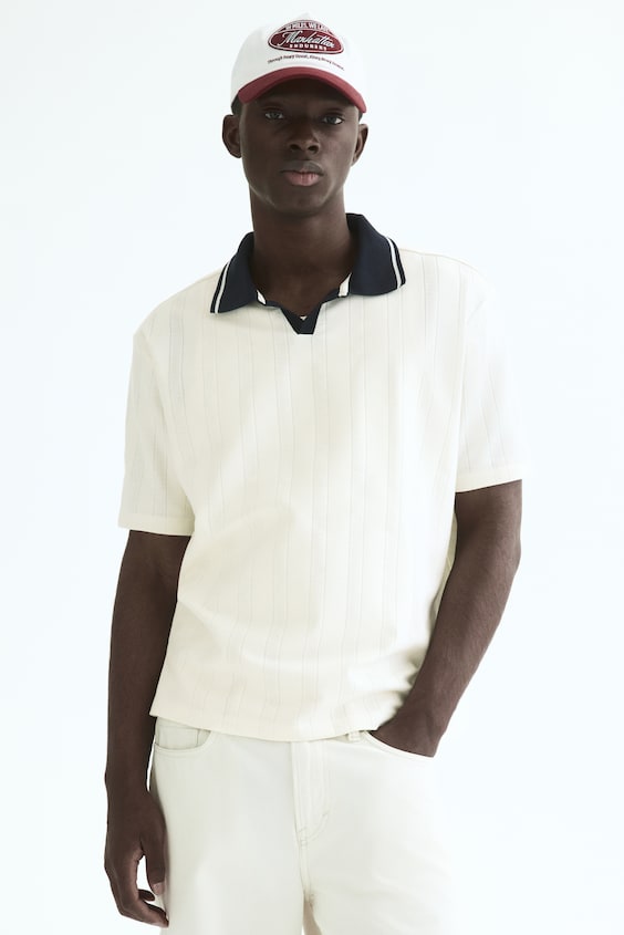 Dzianinowy top polo Regular Fit
