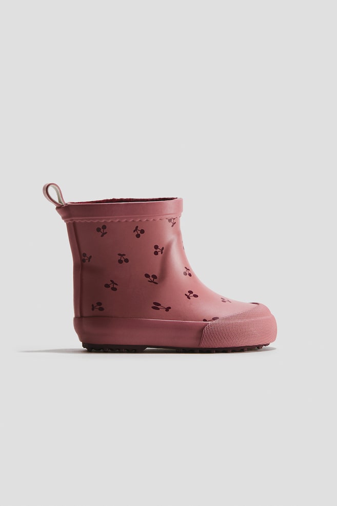 Rubber Boots - Dark dusty pink/cherries/Cream/floral/Light beige/bears/Blue/dinosaurs/Beige/leopard print - 1