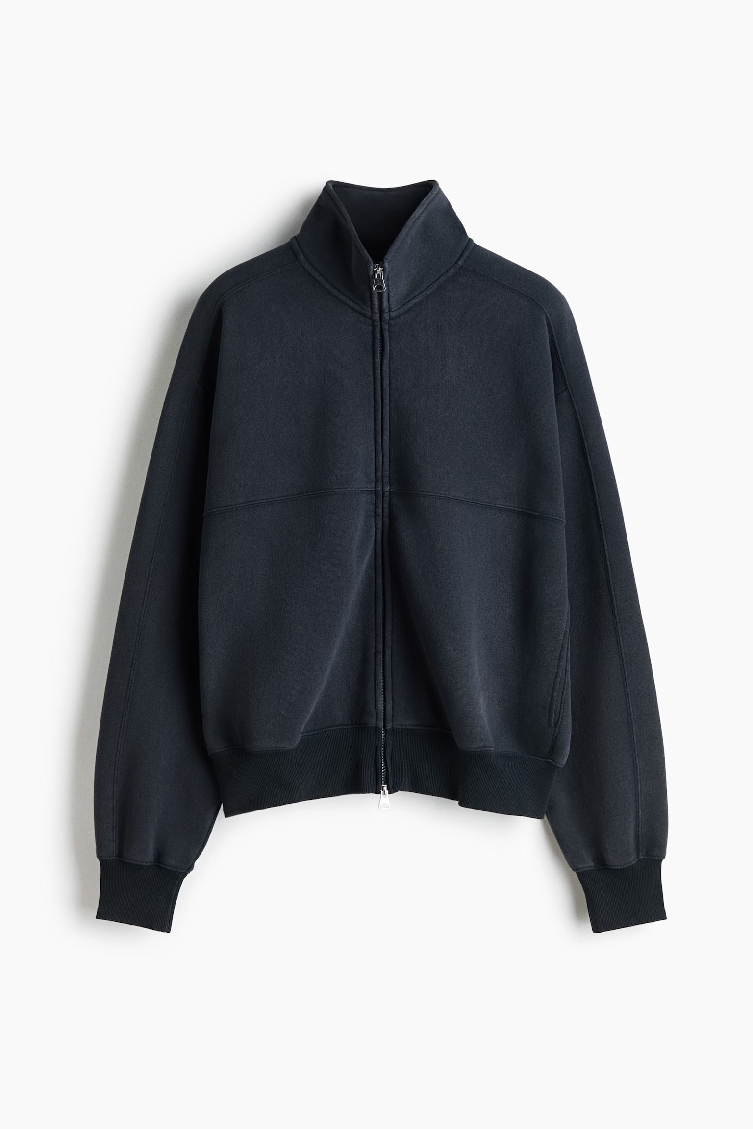 Мужская куртка H&M Oversized Brushed-Inside Track, цвет: Угольный серый — фото 1
