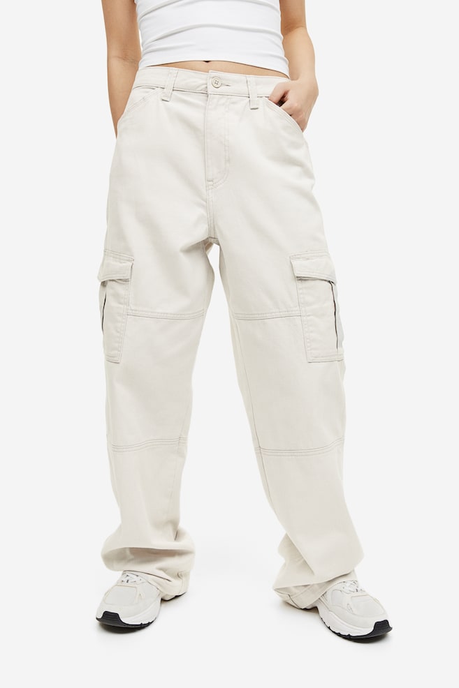 Twill cargo trousers - Light beige/Black/Dusty pink/Dark greige/dc - 4
