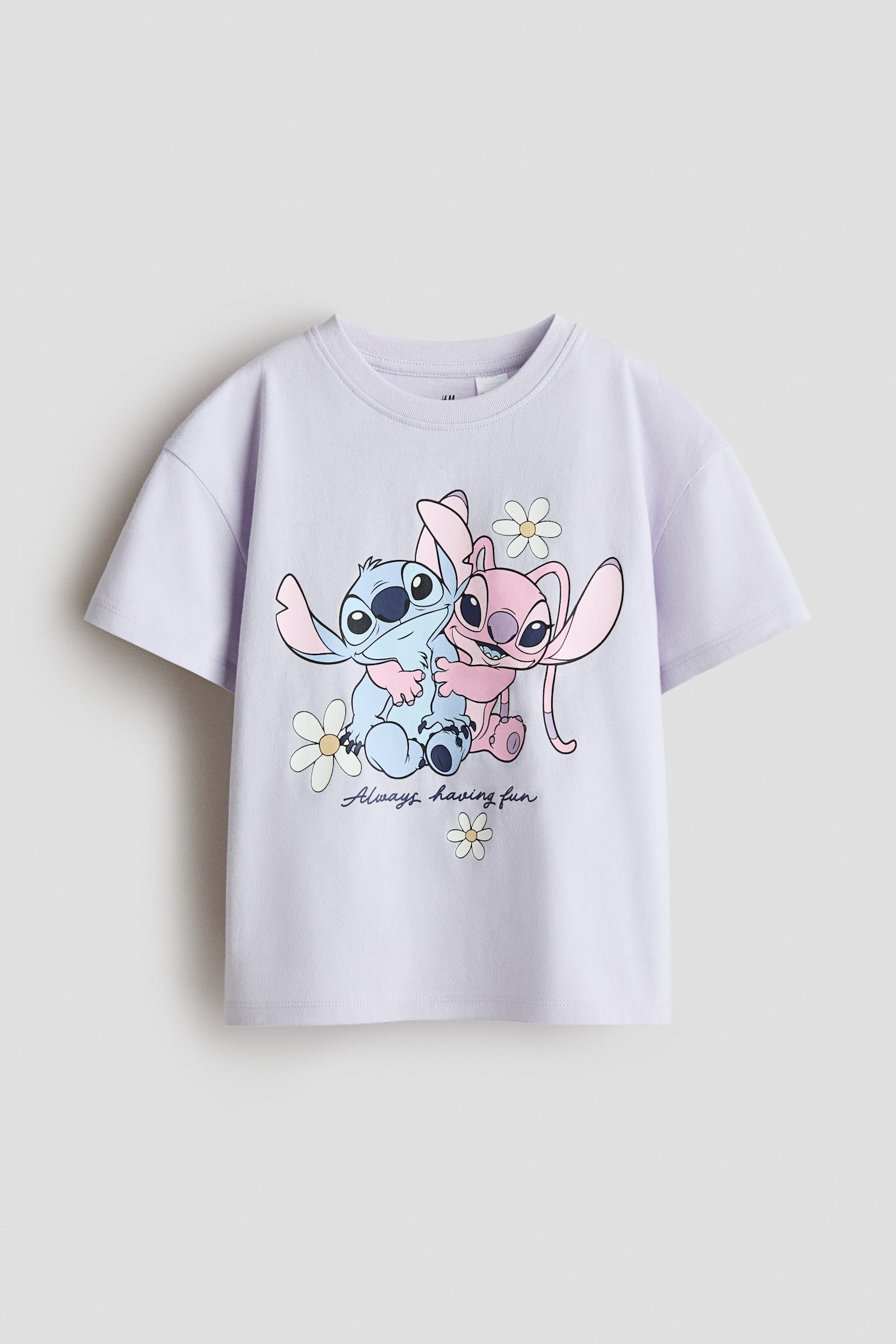 Print-motif cotton T-shirt - Light purple/Lilo & Stitch/White/Hello Kitty/Light blue/Frozen