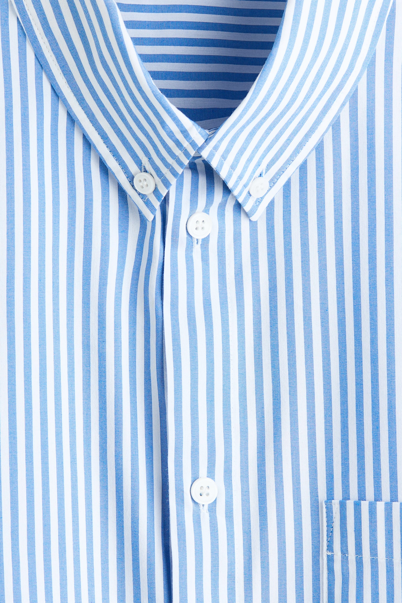 Relaxed Fit Cotton shirt - Light blue/Striped/Light blue/Striped - 4
