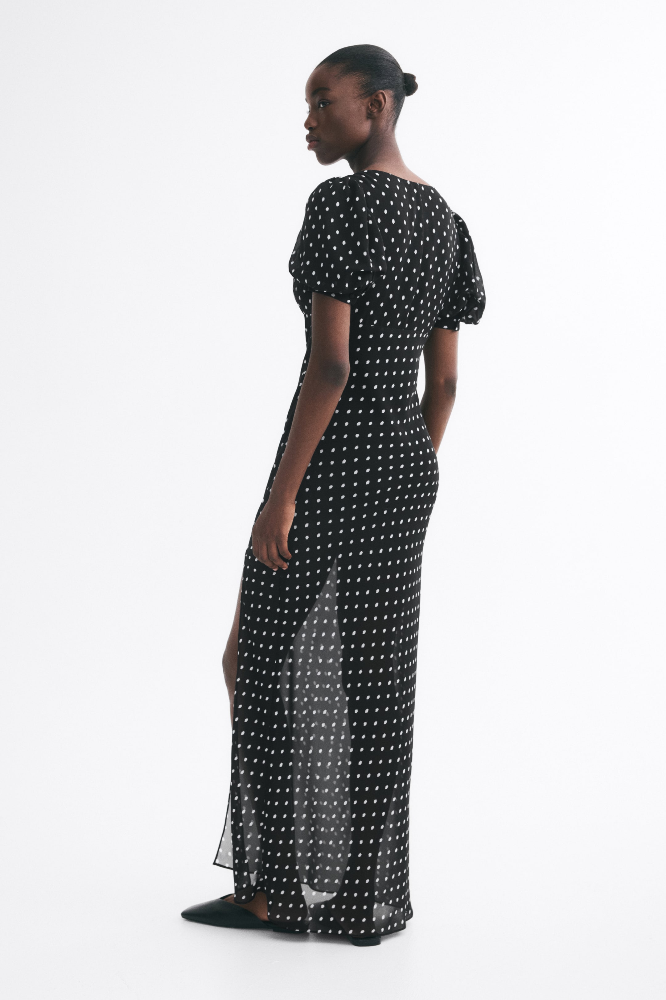 Puff-Sleeved Maxi Dress