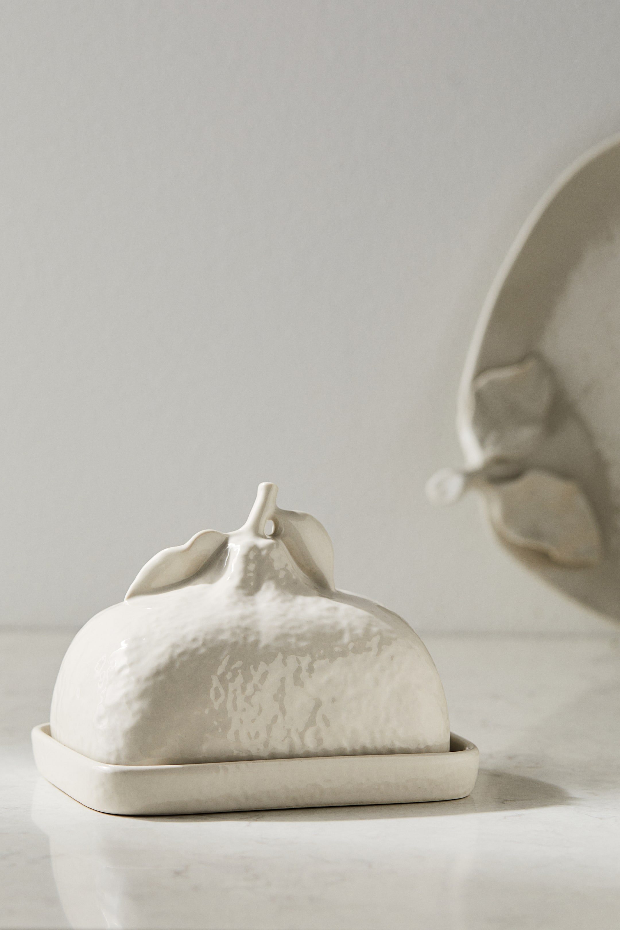 Stoneware butter dish