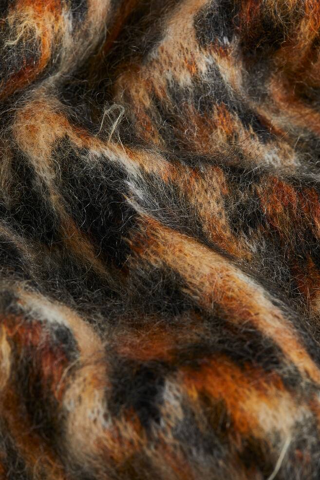 Jacquardpullover aus Mohairmix - Beige/Leopardenprint - 5