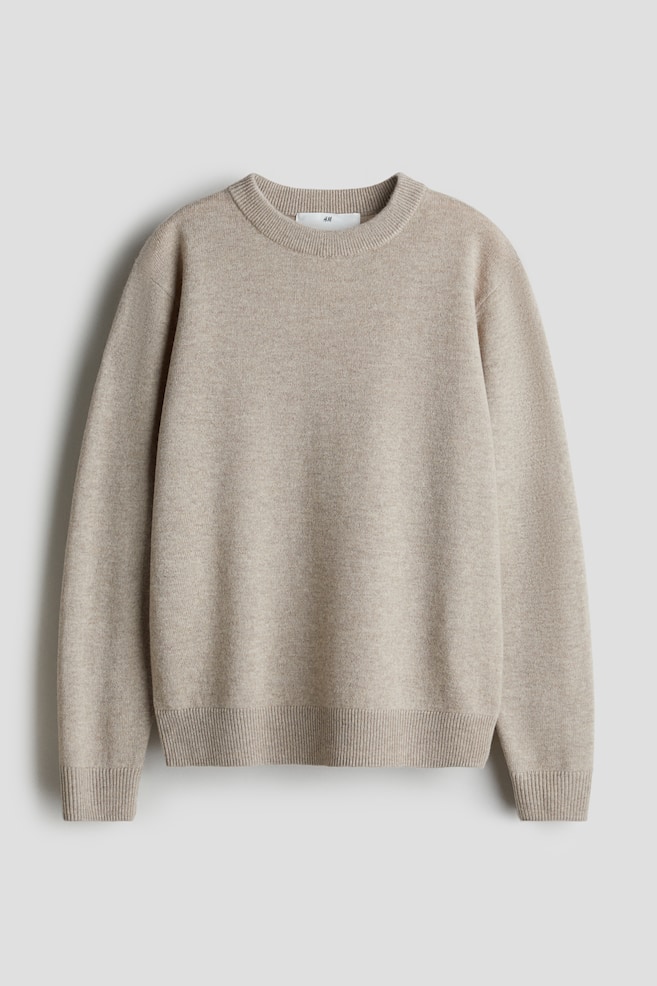 Pull en cachemire mélangé - Light beige/Noir - 1