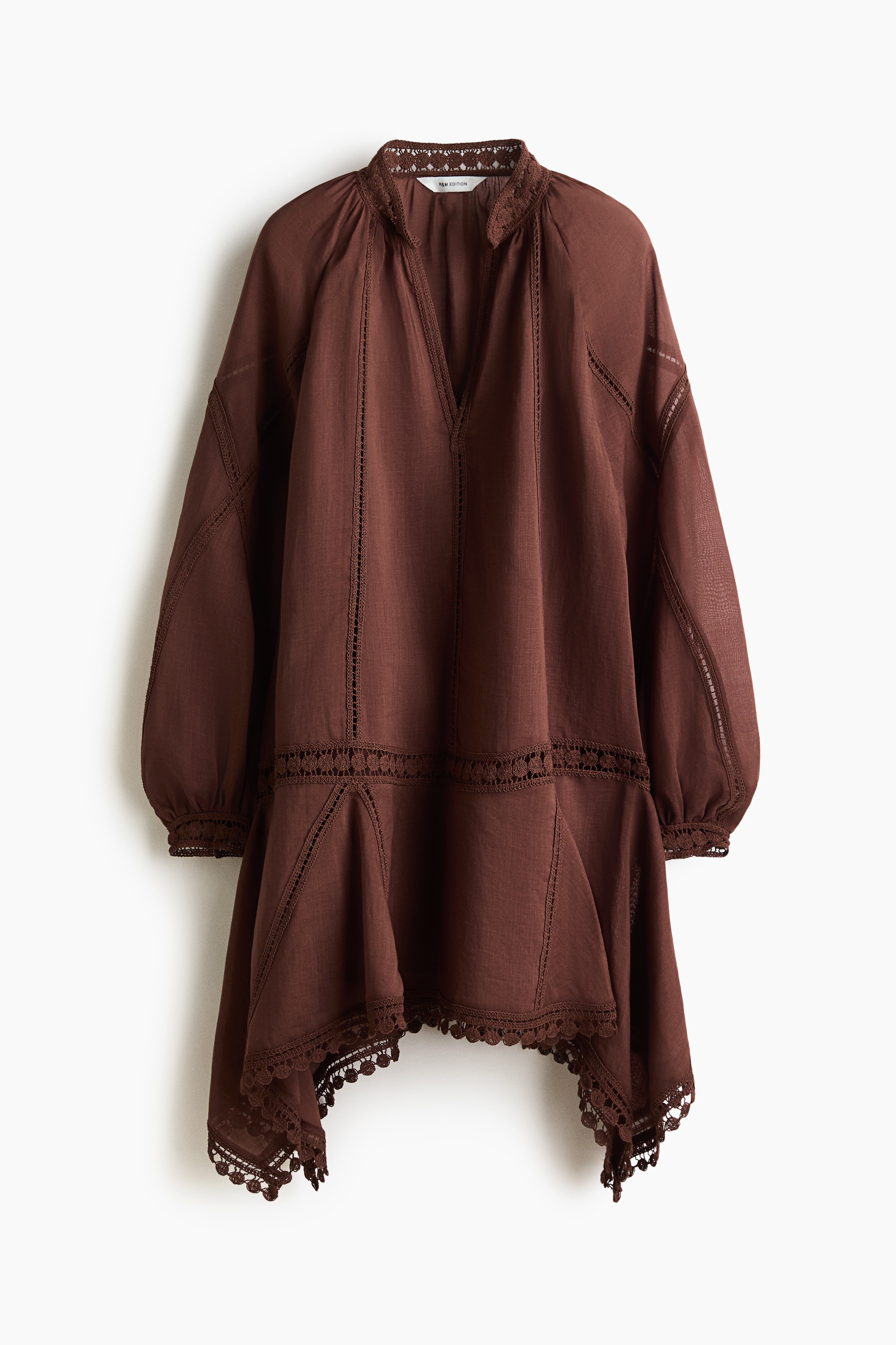 Ramie-blend dress - Marron foncé