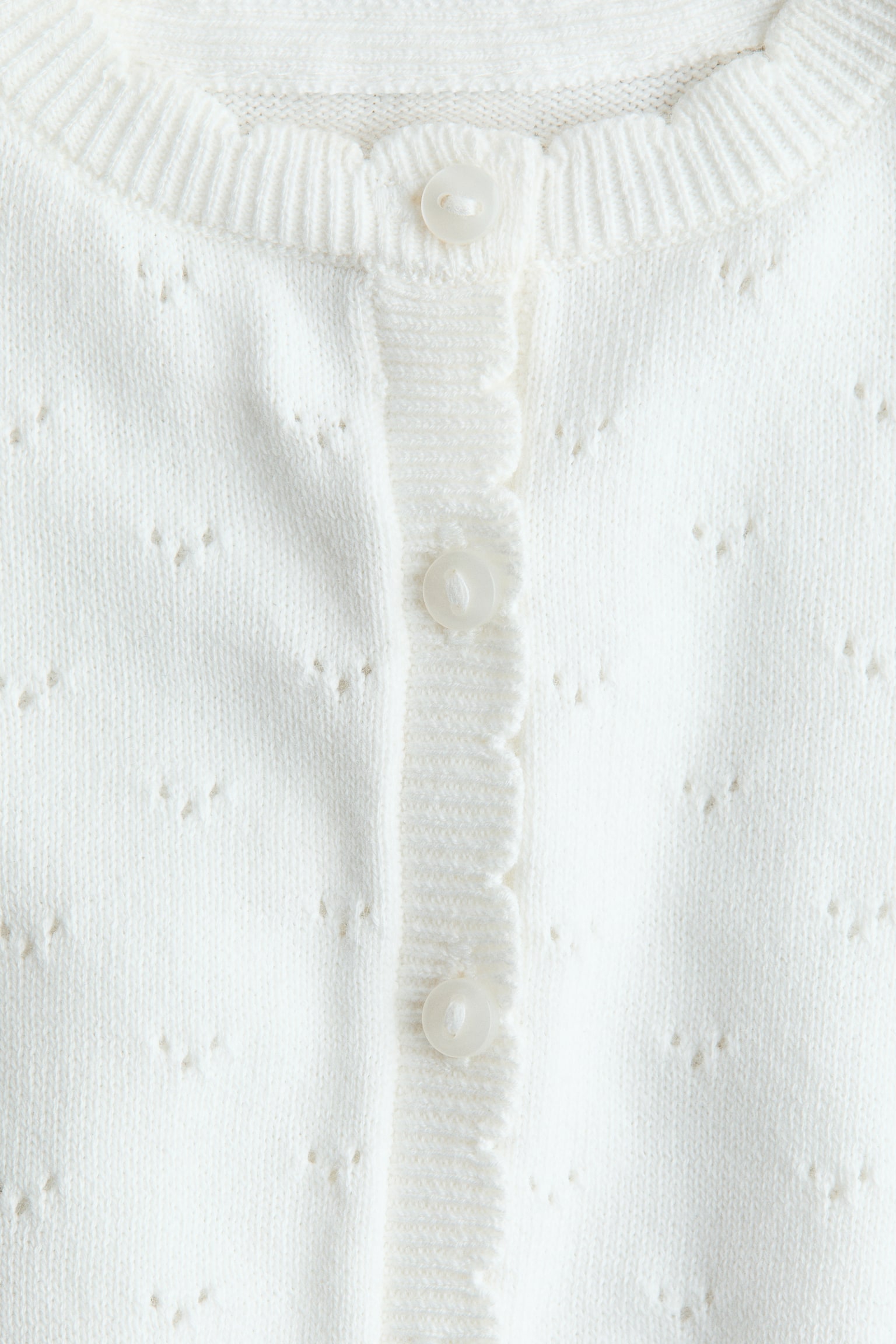 קרדיגן פוינטל מכותנה - לבן - 2