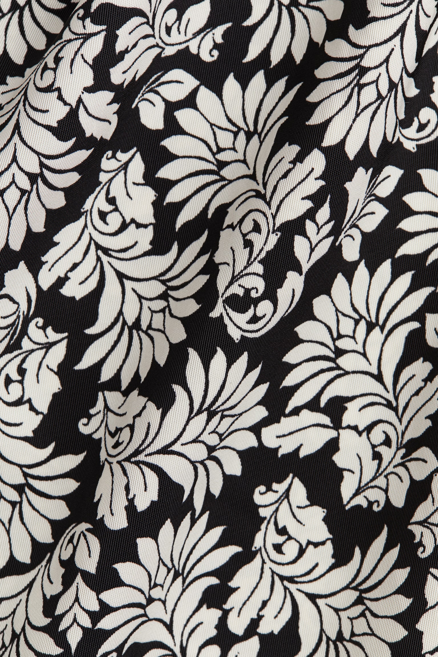 Cap-sleeved blouse - Black/White patterned/Dark brown/Cream - 4