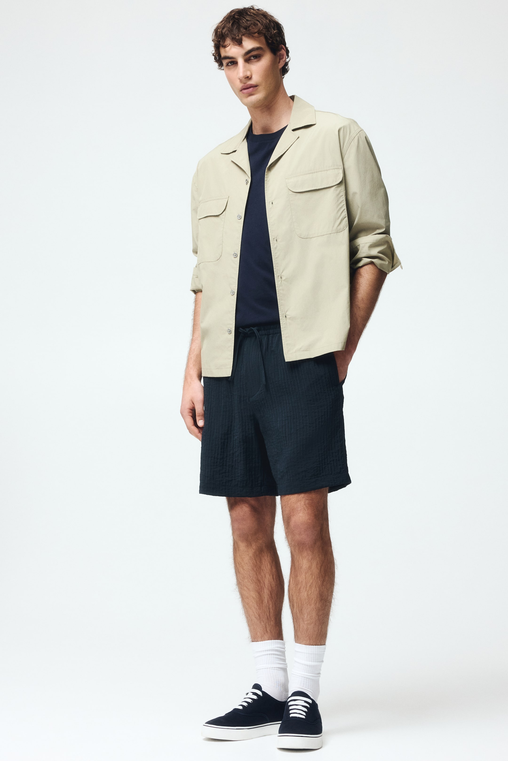 Мужские шорты H&M Relaxed-Fit Textured Shorts — фото 5