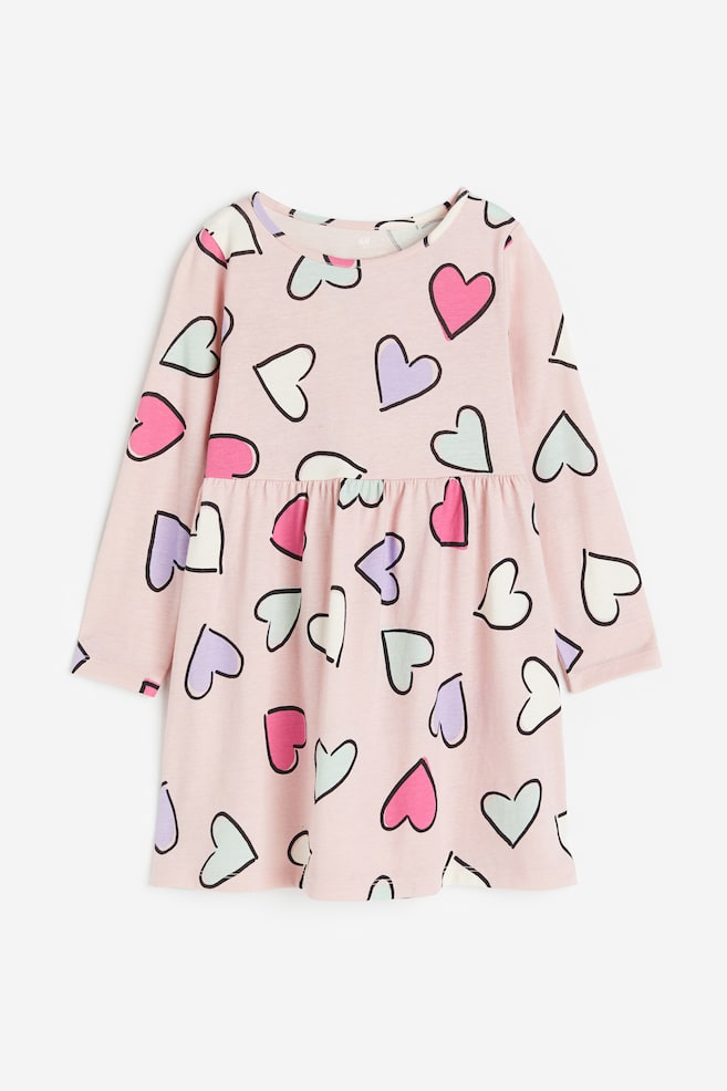 Cotton jersey dress - Light pink/Hearts/Natural white/Unicorns/Lilac/Unicorns/Beige/Hearts/dc/dc/dc/dc/dc - 1