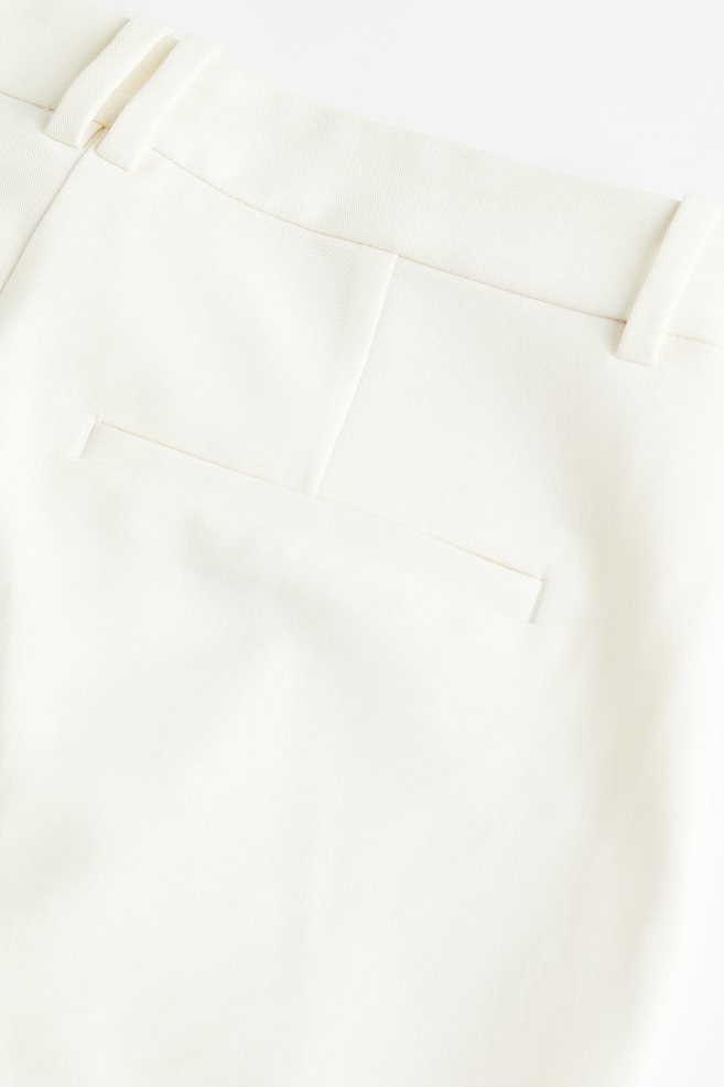 Rozszerzane spodnie z diagonalu - Kremowy/Limonkowy - 2