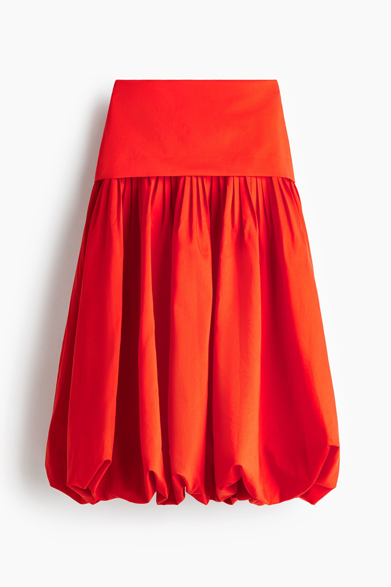 Midi balloon skirt - Bright red/Black - 2