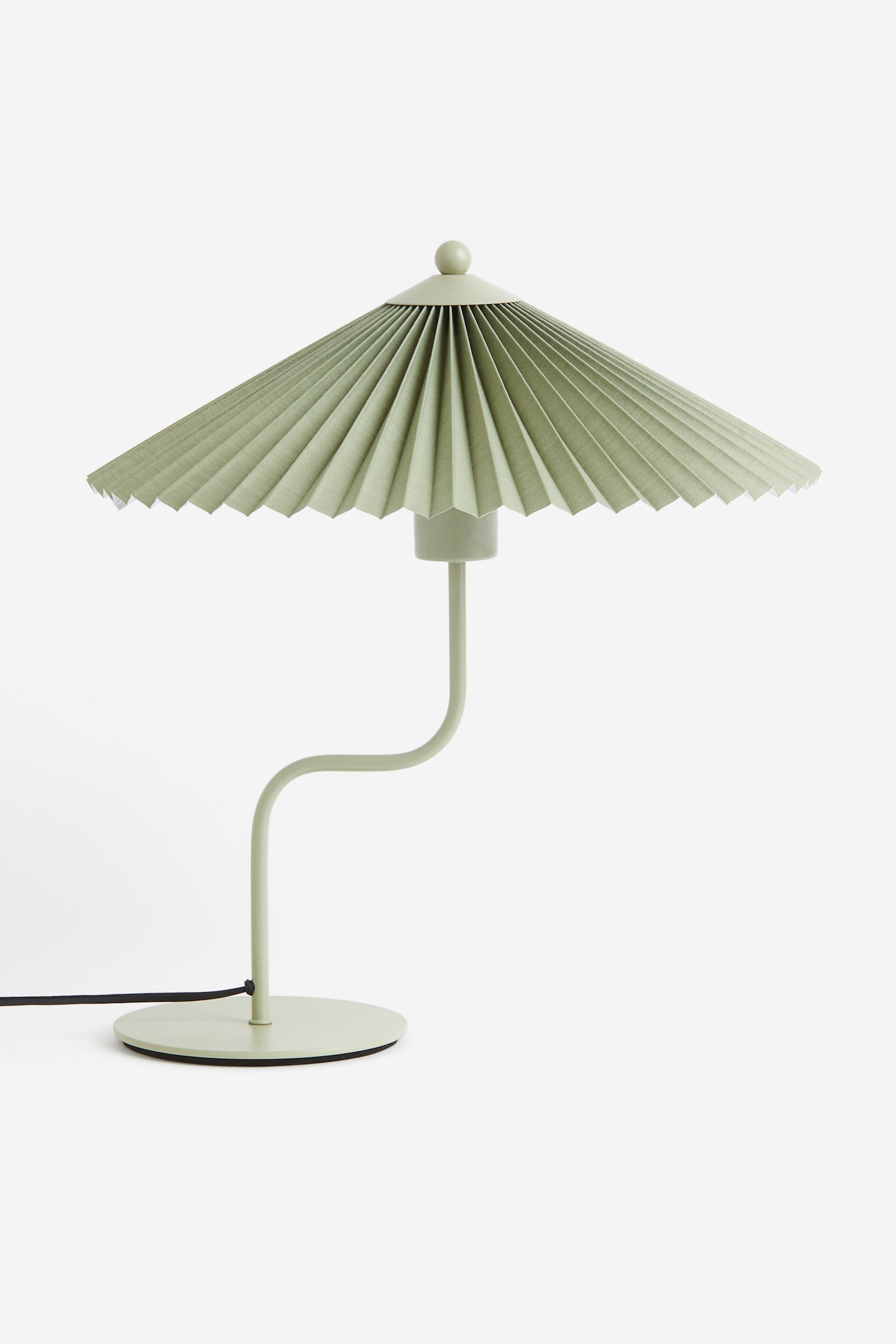 Pleated-shade table lamp - Light green/Gold-coloured/White - 1