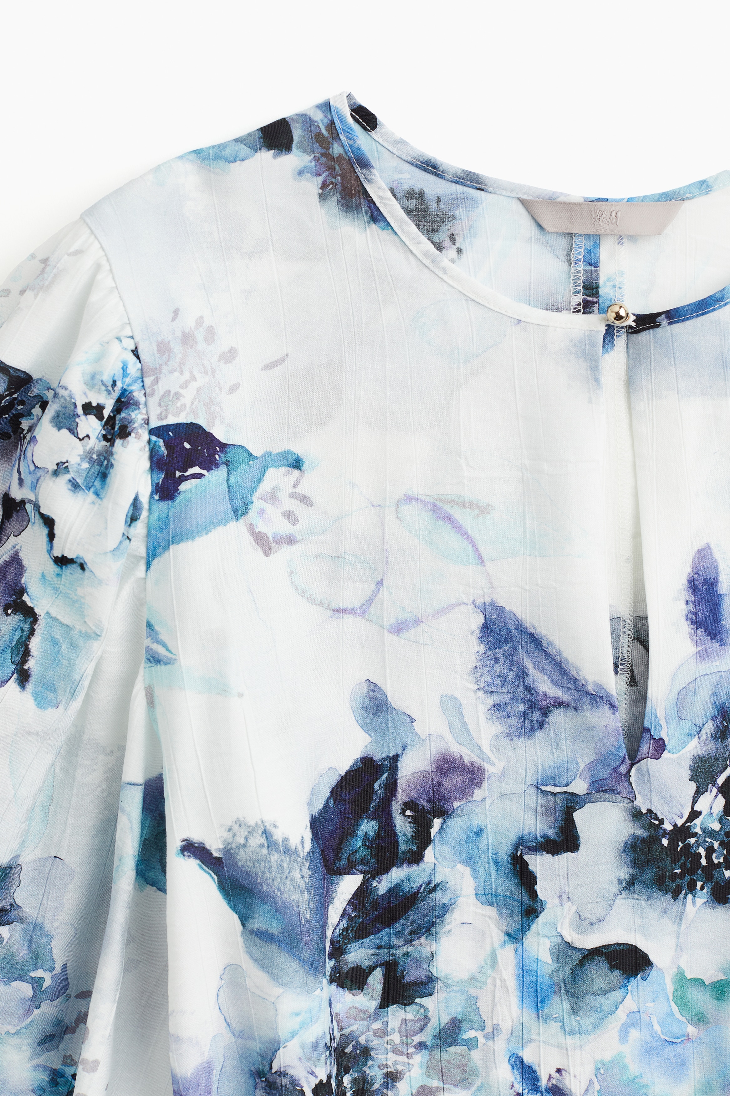 Women's White/Blue floral Tie-belt dress | H&M IE Women's White/Blue floral Tie-belt dress | H&M IE