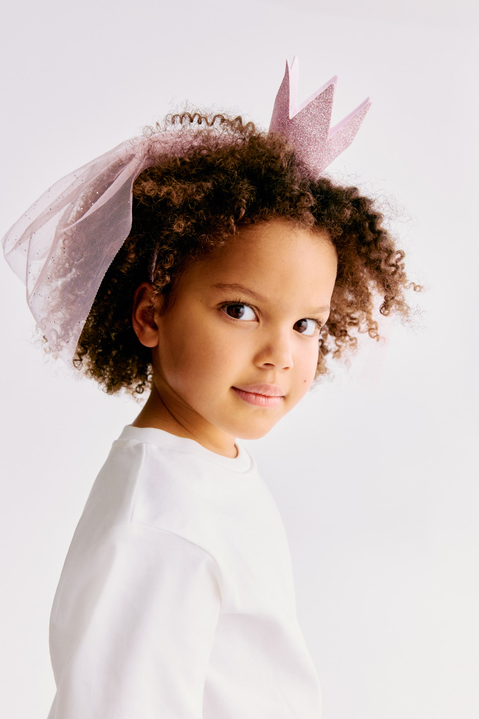 Glittery veiled Alice band - Pink/Glittery - 1