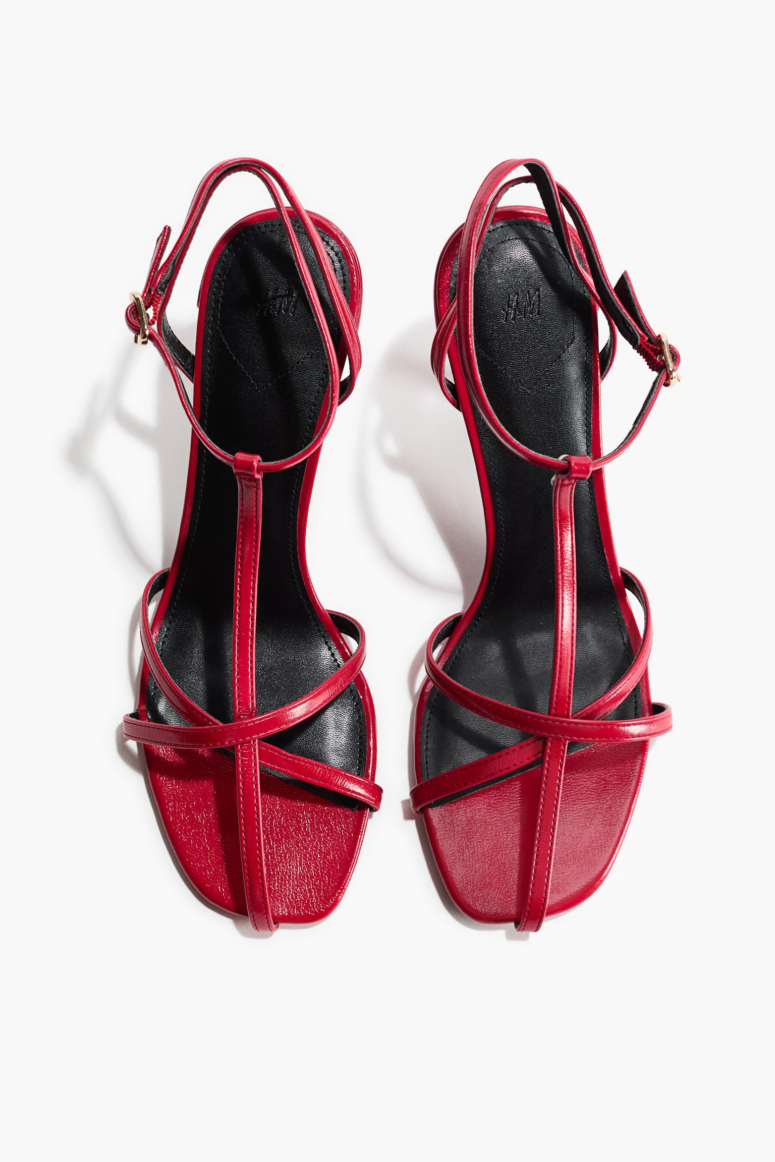 Heeled strappy sandals - Bright red/Dark khaki green - 5