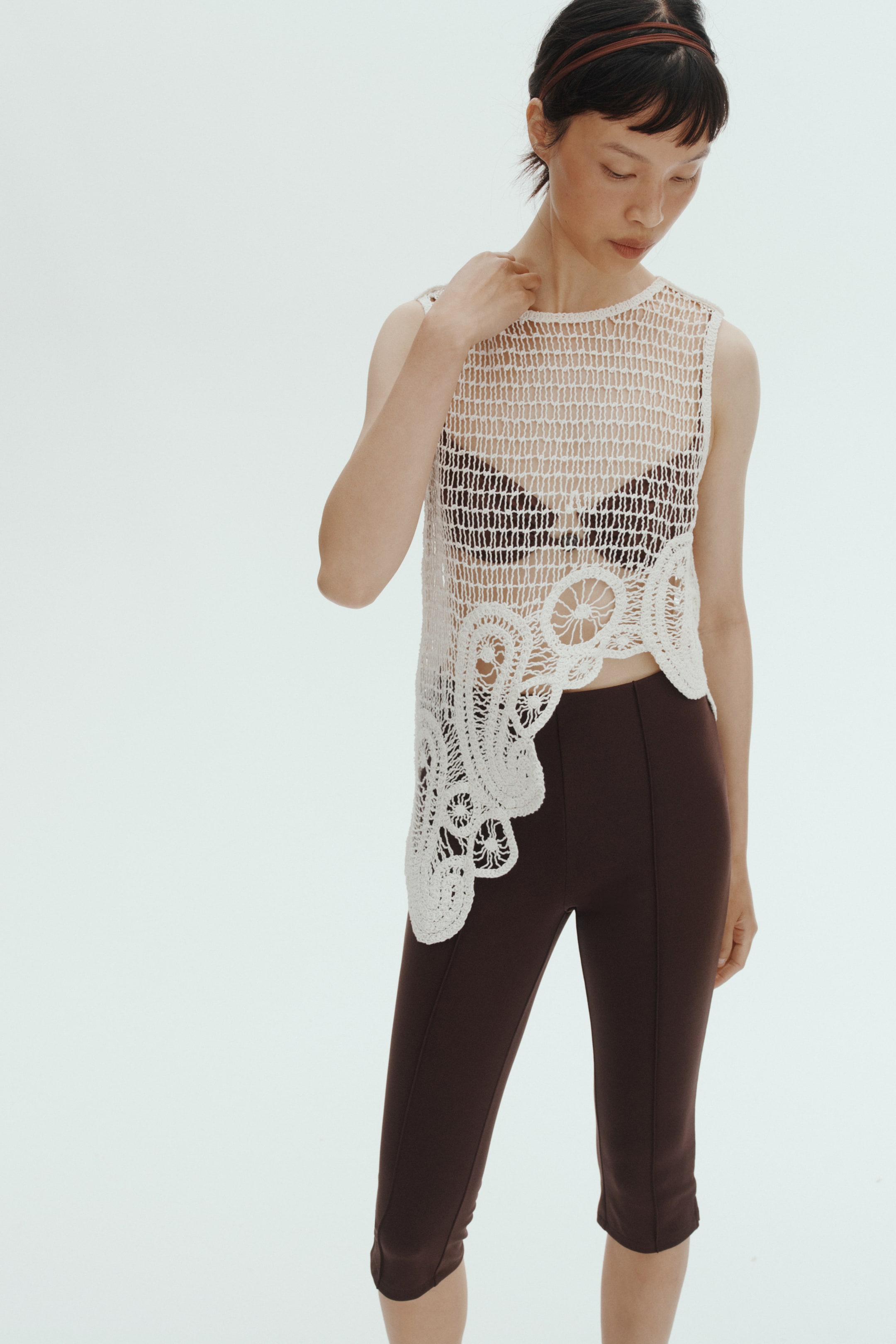 Legging Capri avec plis