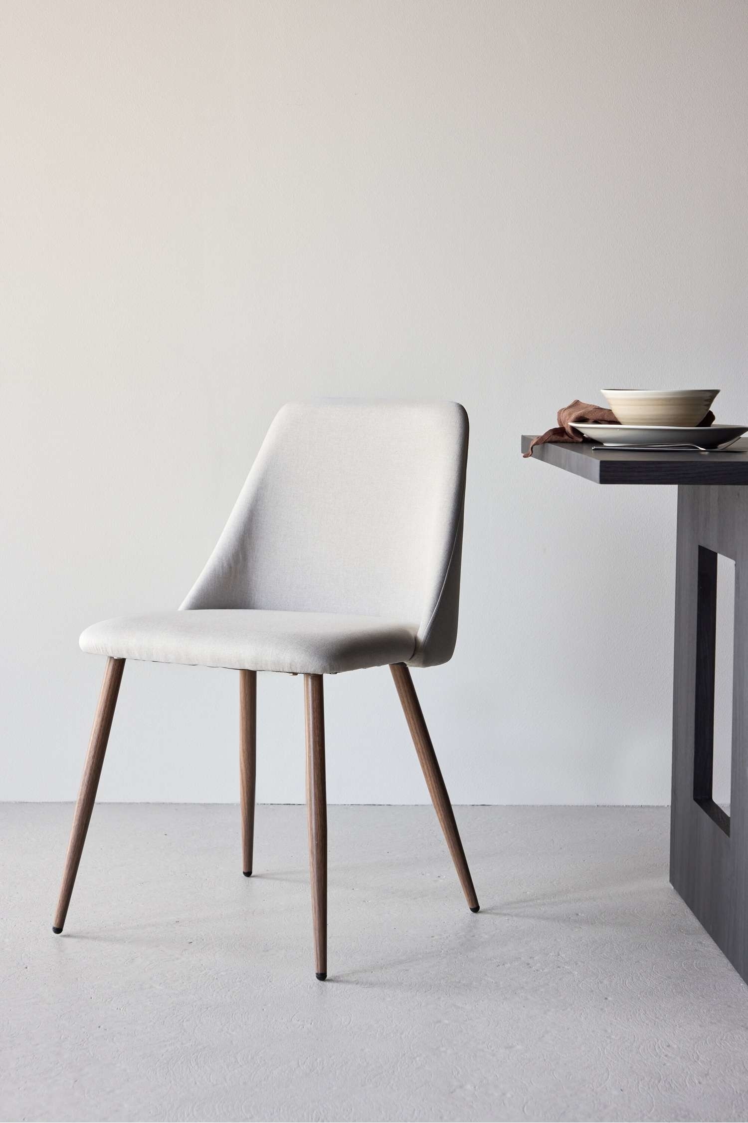 Night Dining Chair 2-pack - Polyesterlinne, Beige/Polyesterlinne, Svart