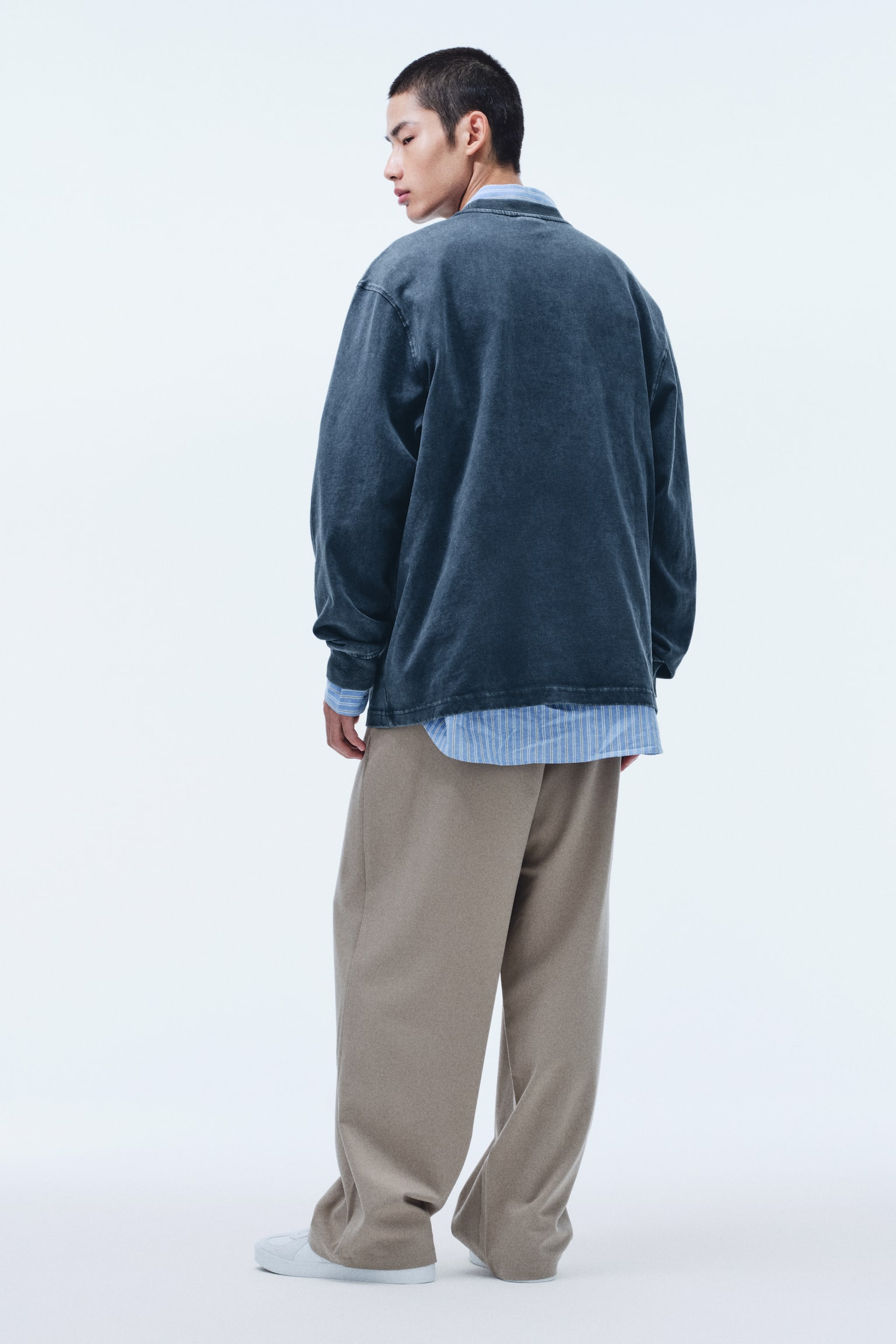 Loose Fit Long-sleeved top - Dark teal/Black/Beige - 3