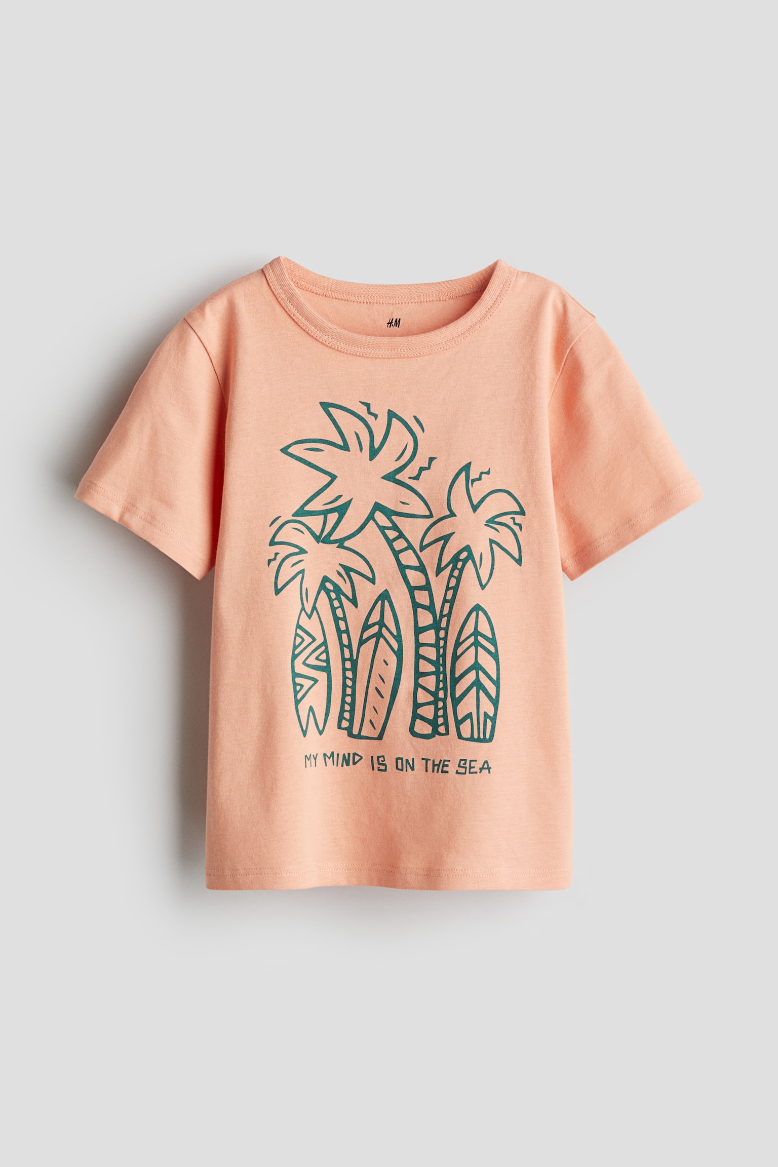 Print Cotton Tee - Peach/Palm trees/White/Happy Days/White/Anchor/Blue/Octopus/Black/LA Cali/Light blue/Dinosaurs/Light green/Garden City - 1