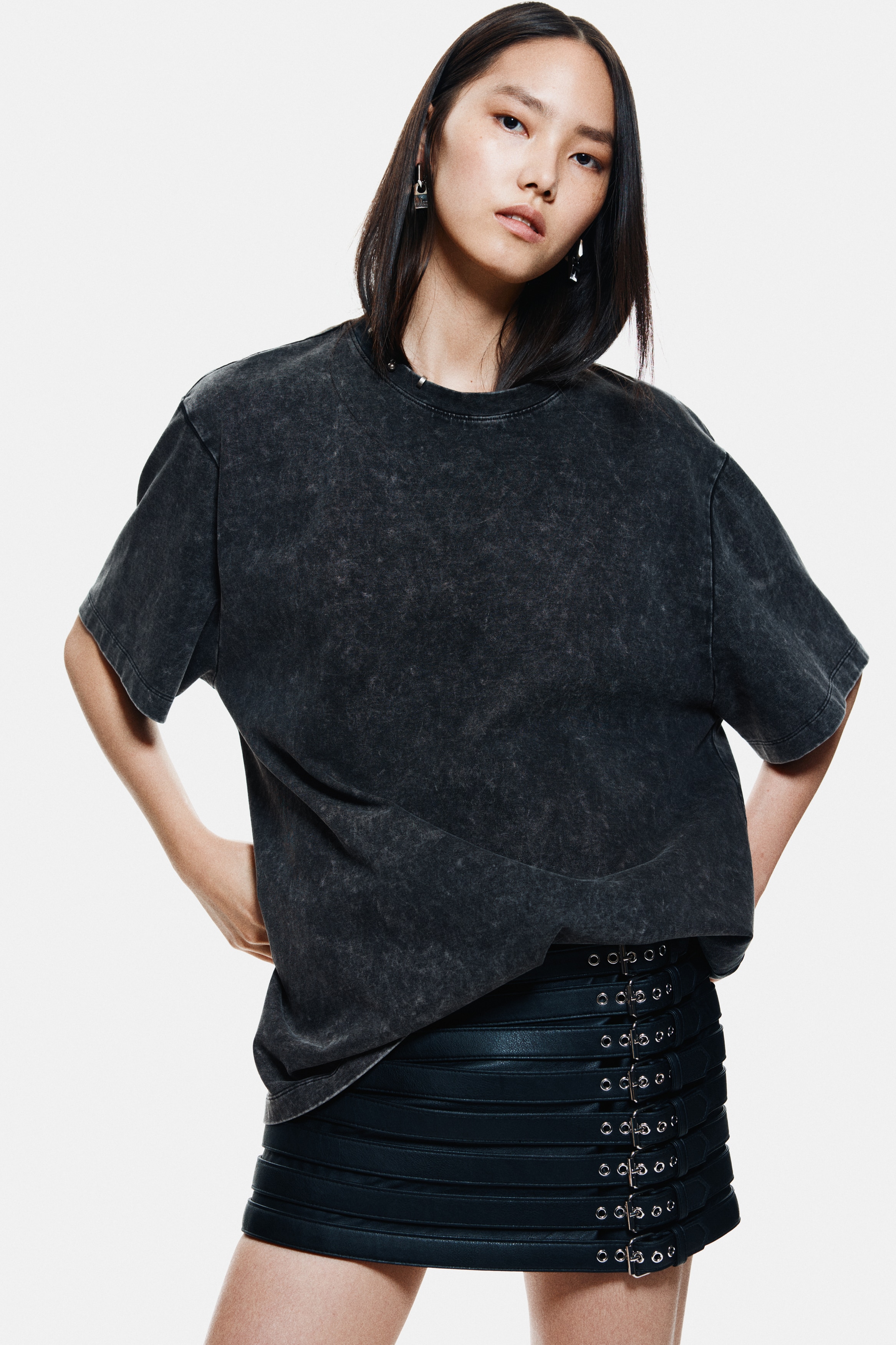 H & M - エンベリッシュドTシャツ - ブラック H & M - エンベリッシュドTシャツ - ブラック