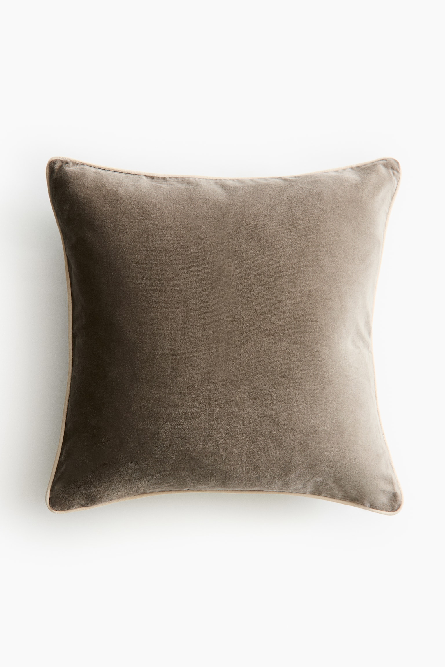 Piping-detail velvet cushion cover - Light green/Greige/Light beige/Brown/Old rose/Light dusty pink - 5