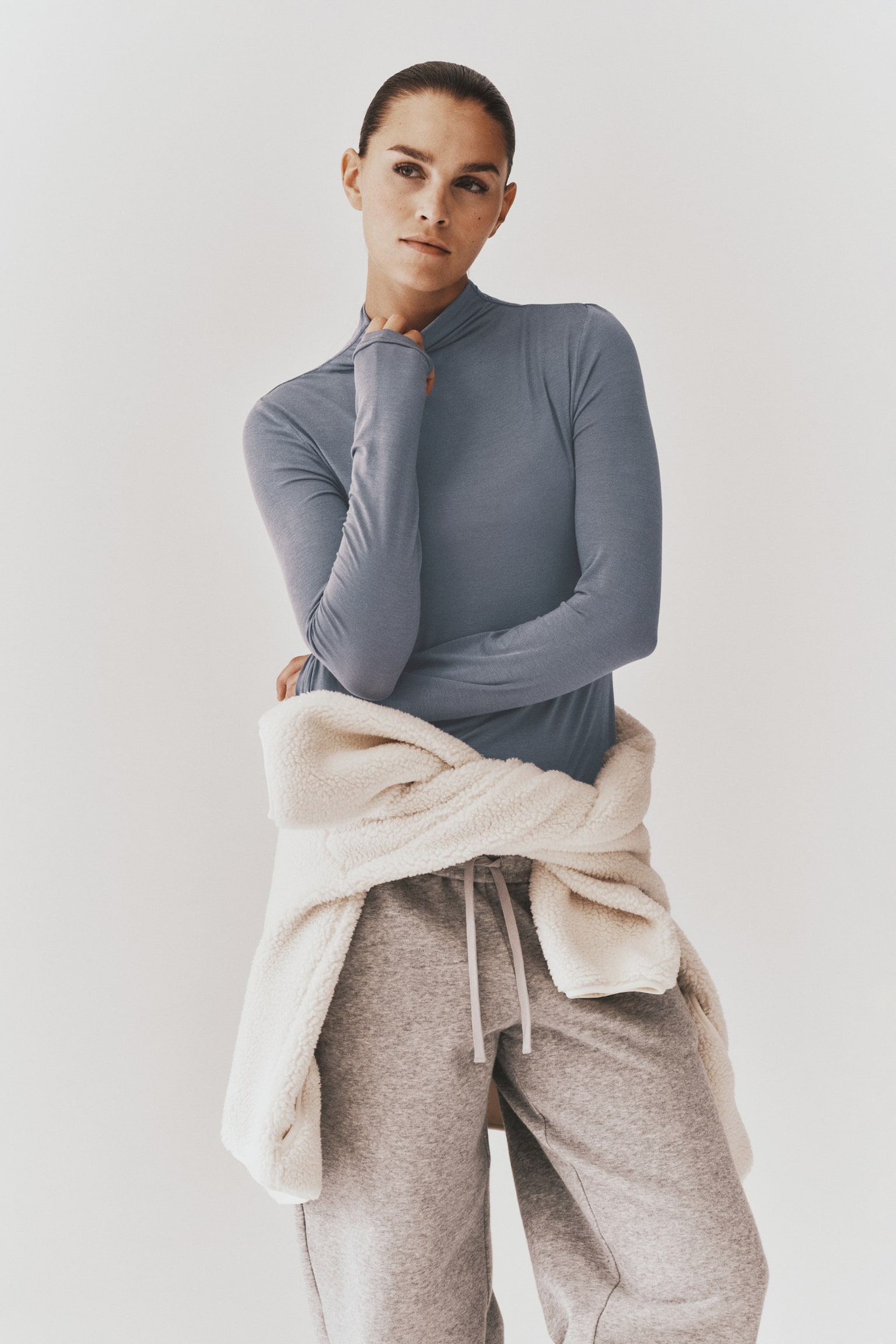 Женский топ H&M Move Warm Modal-Blend Base-Layer, цвет: Глиняный — фото 4