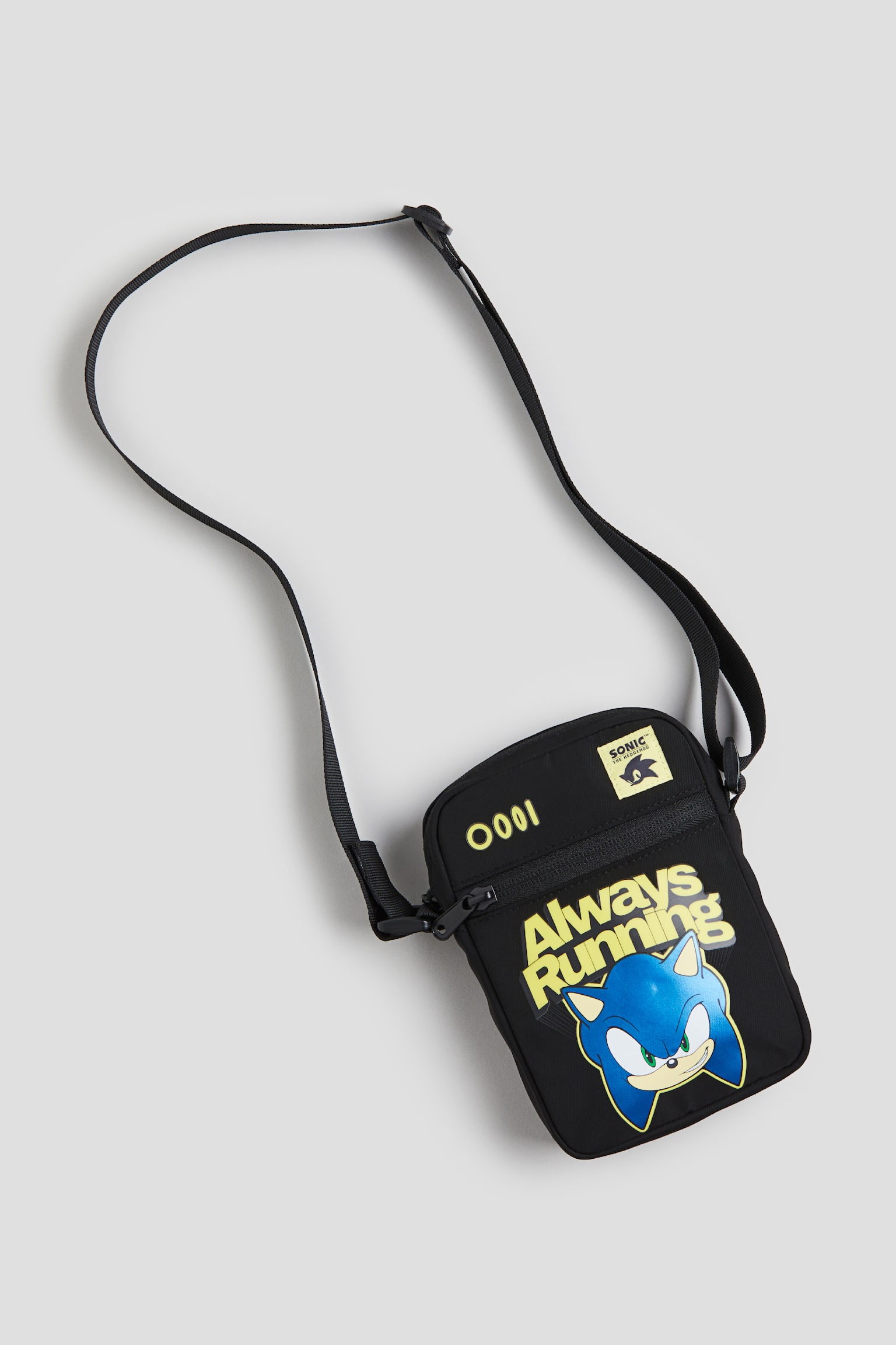 Print Crossbody Bag - Black/Sonic the Hedgehog/Light blue/Pokémon - 1