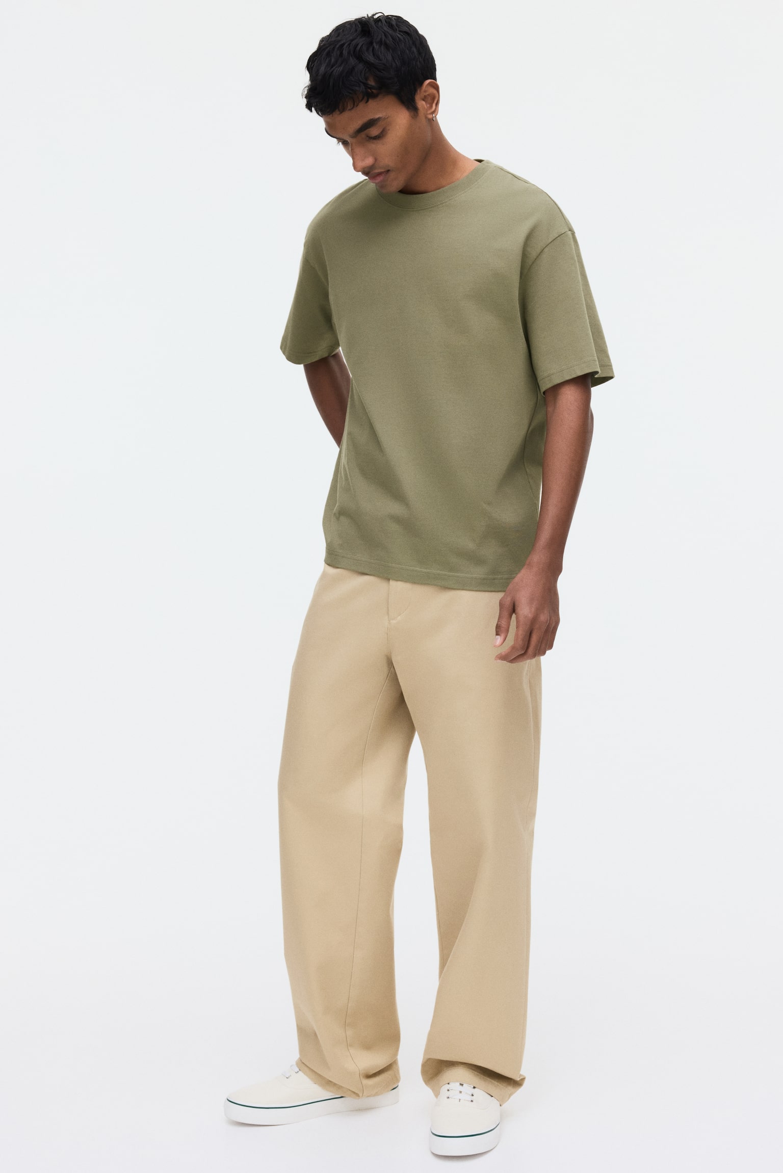 Relaxed Fit T-shirt - Khaki green/Brown/Brown/White/Dark grey/Dusty blue/Dark teal/Beige/Black/Light blue/Teal/Striped/Blue/Forest green/Dark plum purple/Green/Light blue/Beige - 3