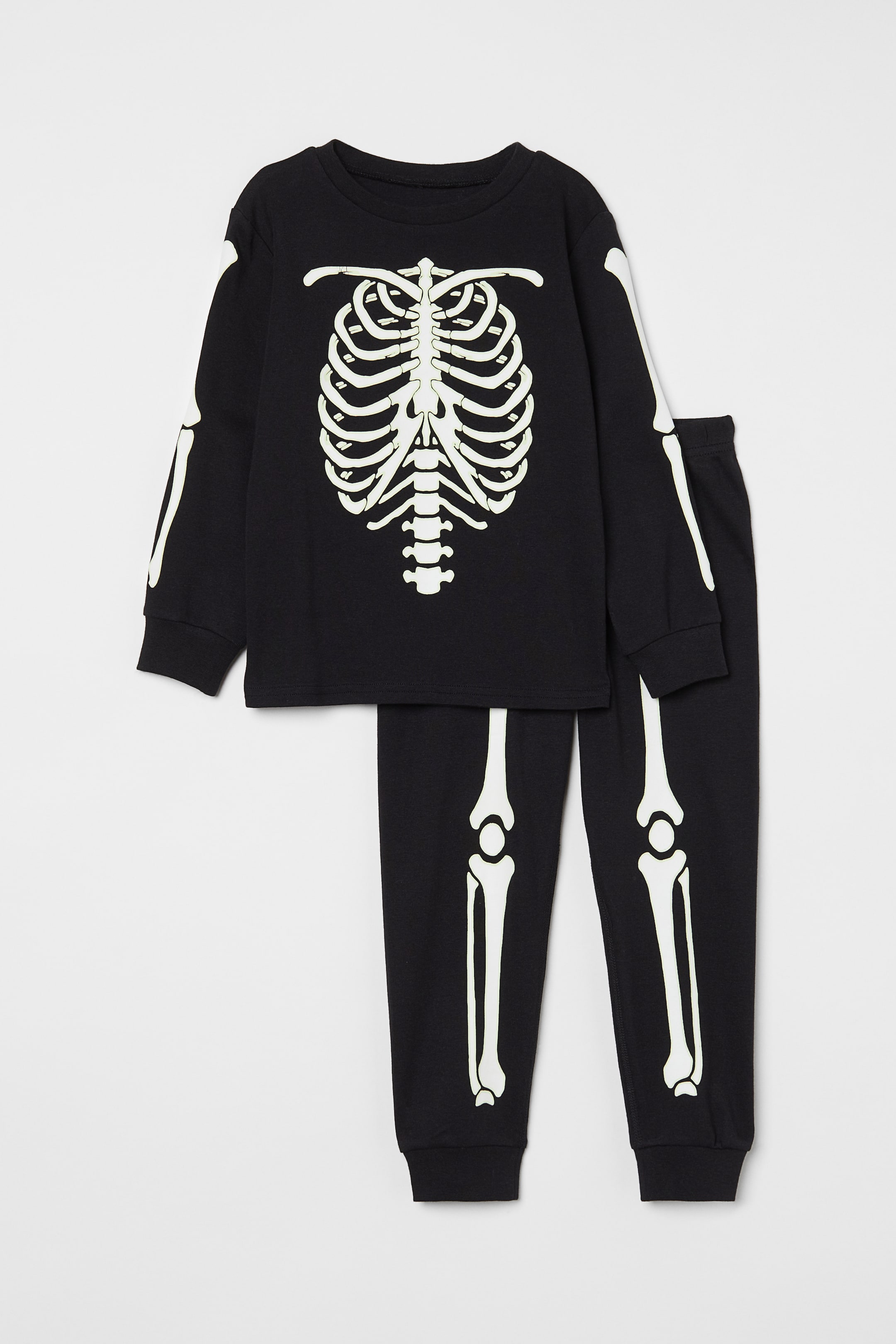 Xem ảnh lớn hơn: Bộ đồ ngủ jersey - Màu đen/Bộ xương - Kids | H&M VN 1