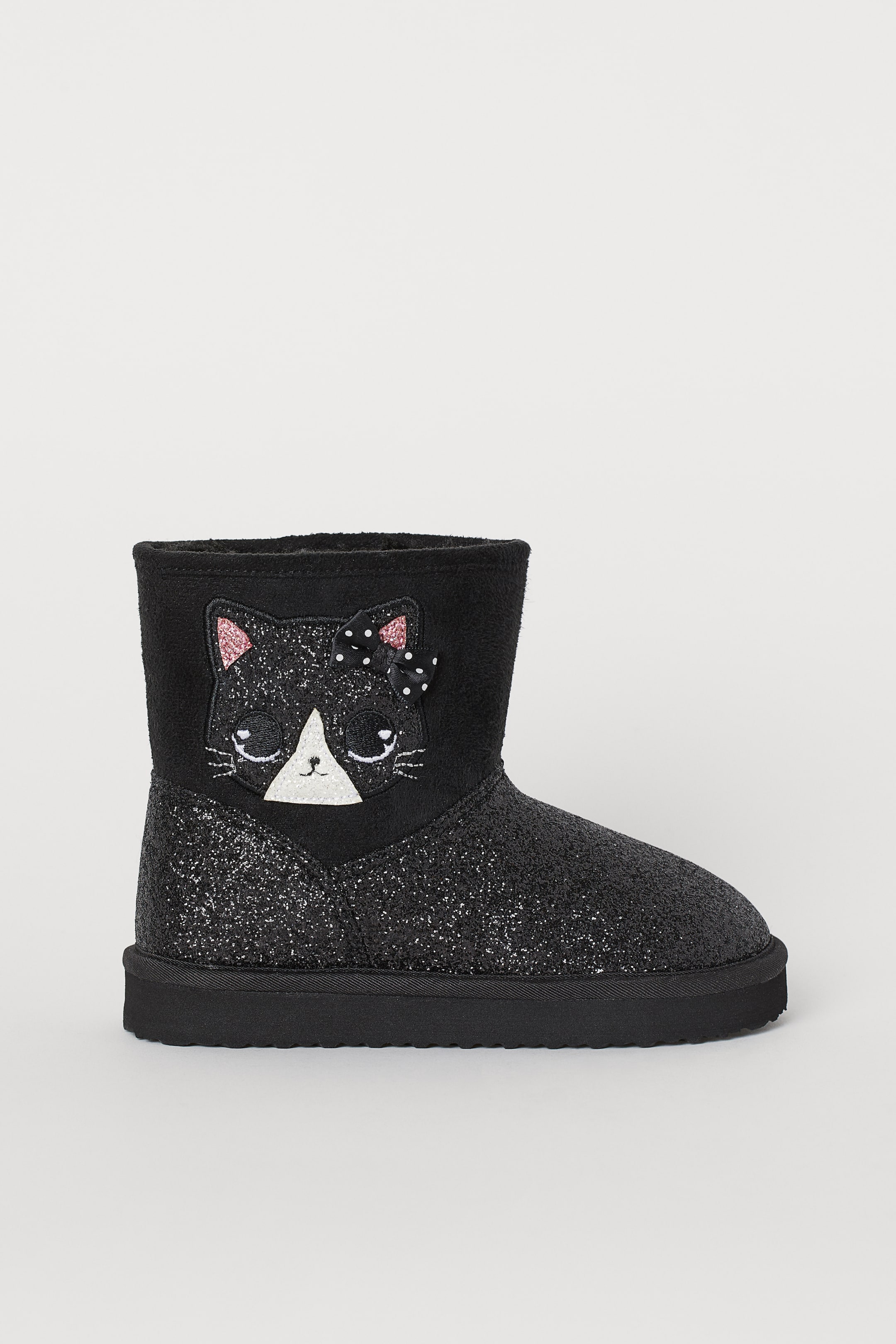 Agrandir l'image: Bottines doublées - Noir/chat - ENFANT | H&M FR 1