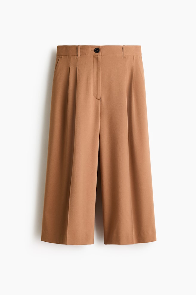 Wide Leg Culottes - Dark beige - 1