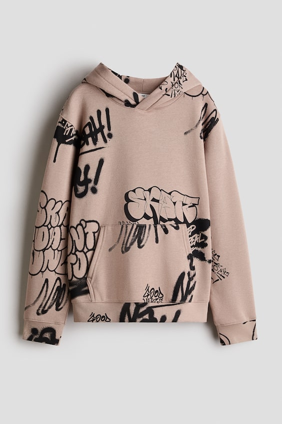 Детские худи H&M Printed Brushed-Inside