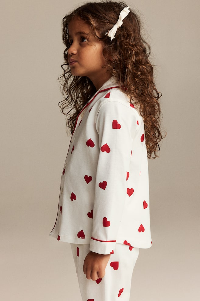 Pyjama en jersey à motif - Blanc/cœurs/Rose ancien/nuages - 6