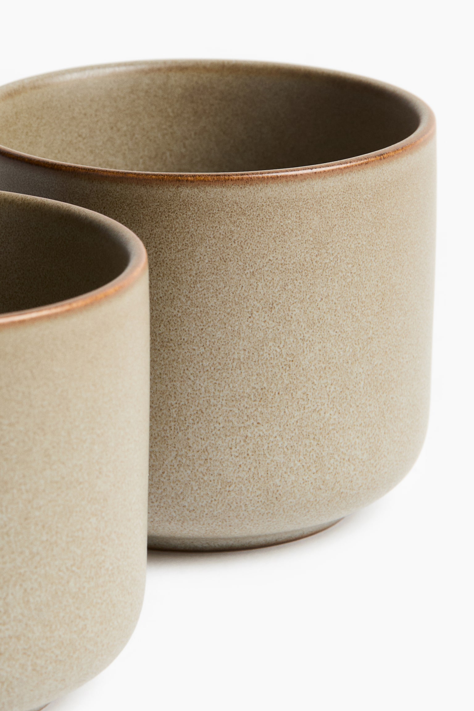 2-pack reactive-glaze mugs - Beige/Black/Light beige - 2