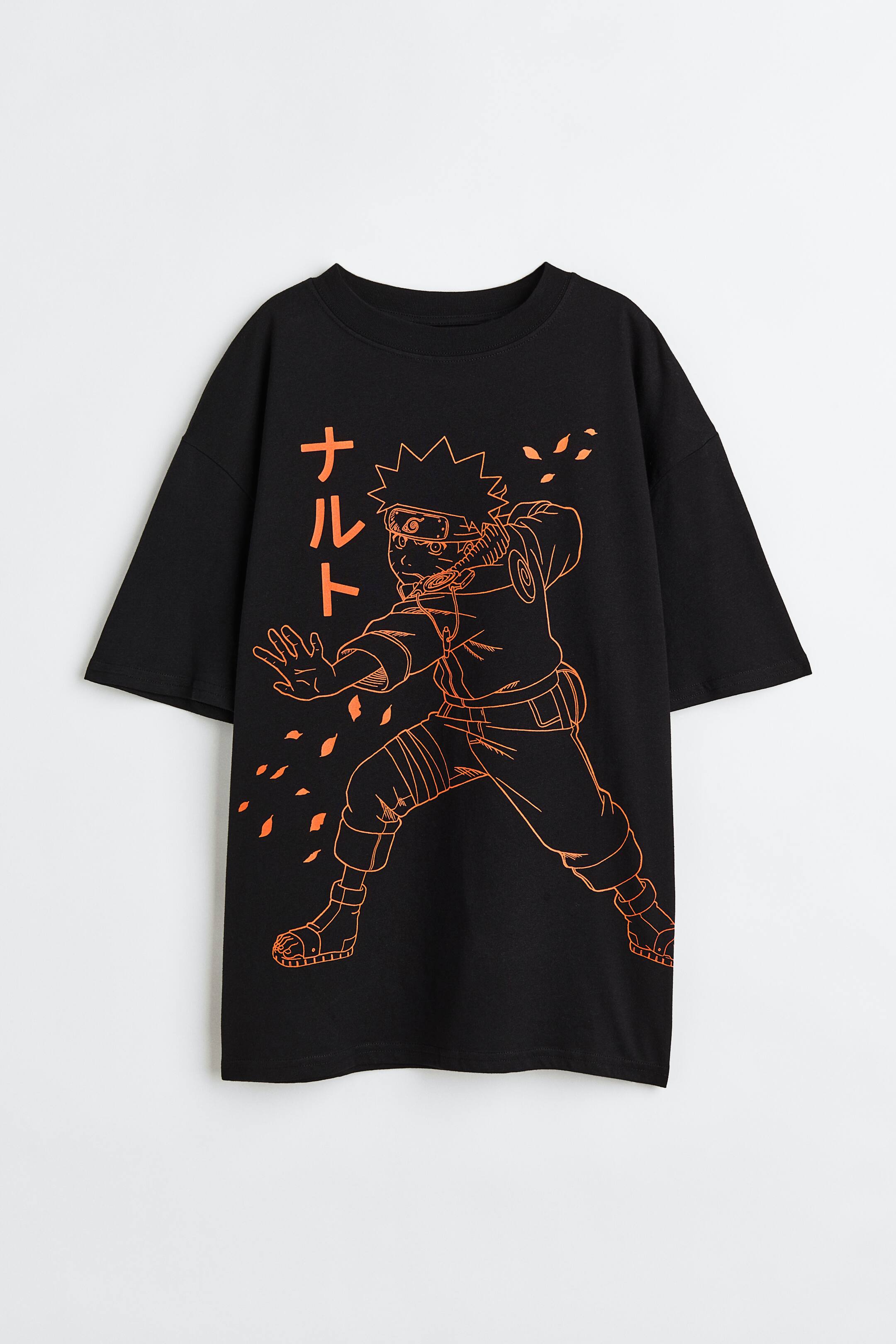 Xem ảnh lớn hơn: Áo thun dáng thụng in hình - Màu đen/Naruto - Kids | H&M VN 1