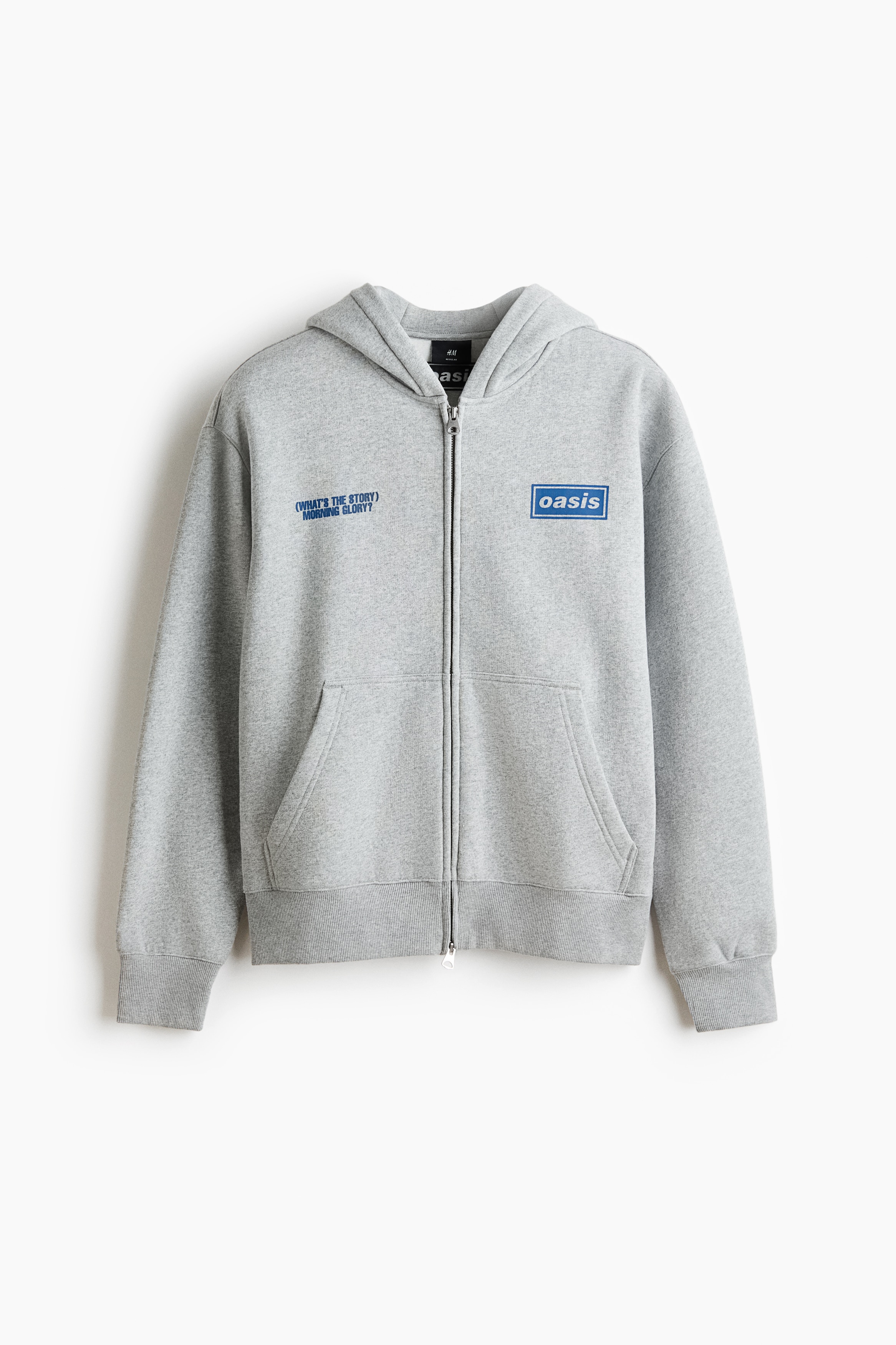 Regular Fit Printed zip-through hoodie - Light grey marl/Oasis