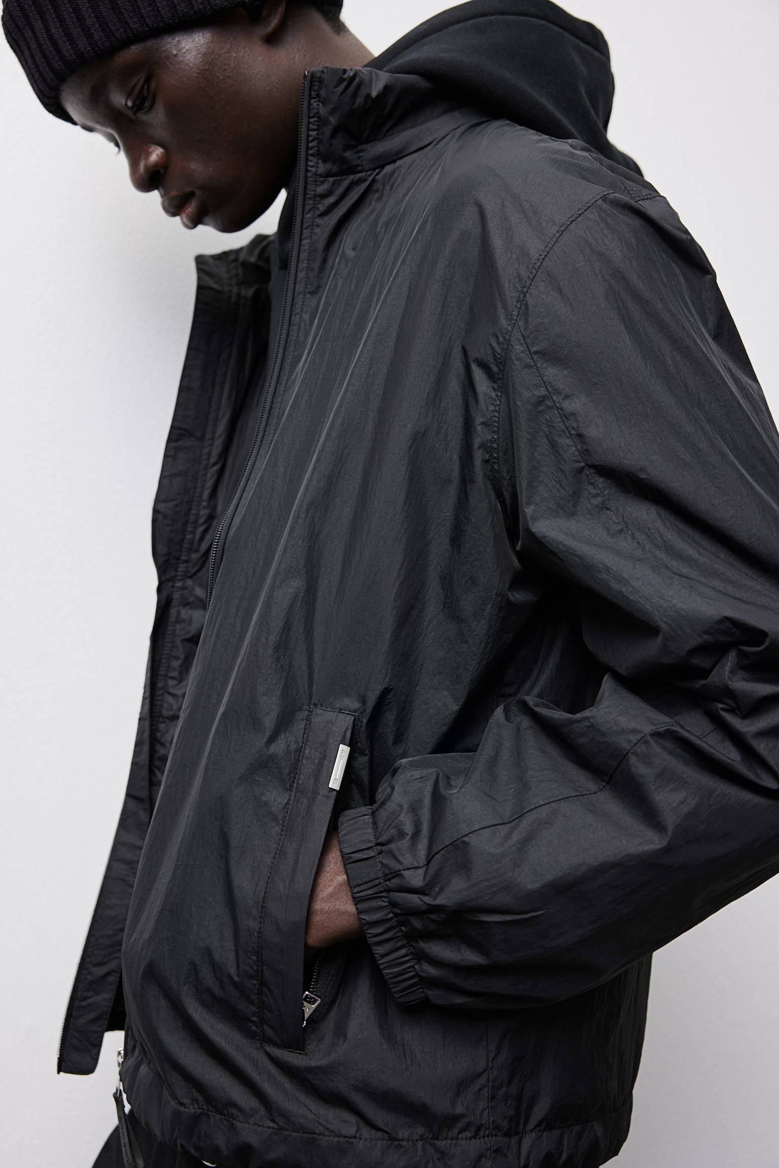 Regular Fit Water-repellent windbreaker - Black - 7