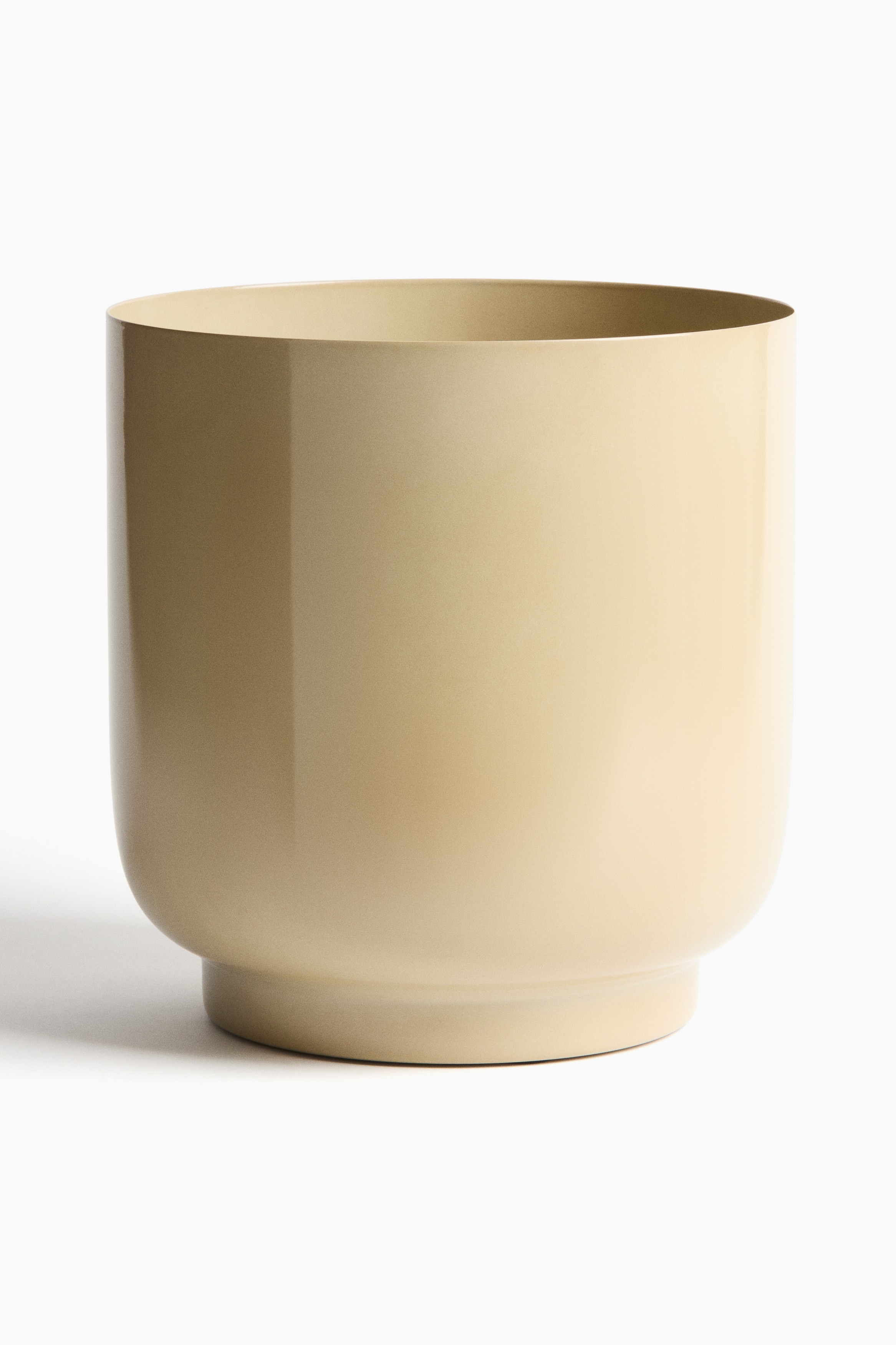Grand cache-pot en métal - Beige/Brun foncé/Vert kaki