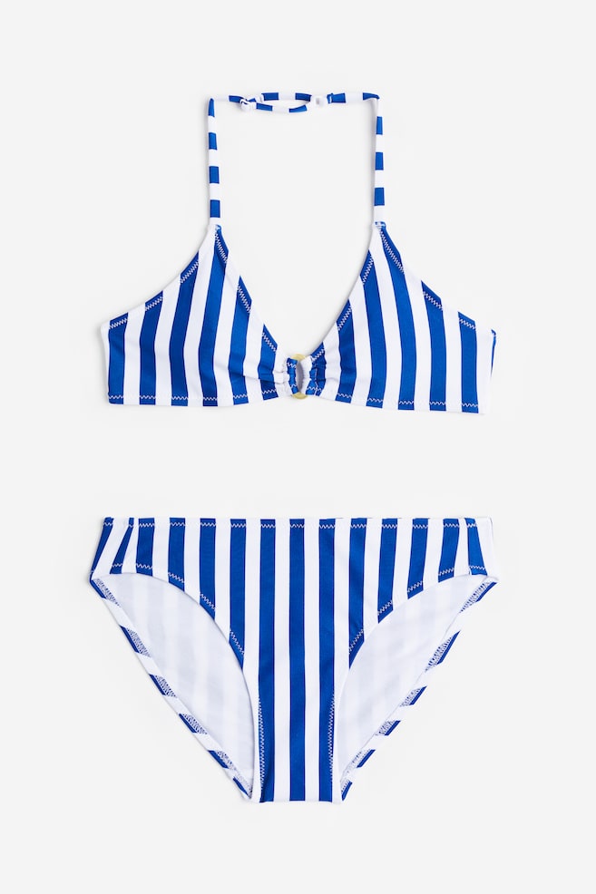Halterneck bikini - Bright blue/Striped/Black/Light turquoise/Floral - 1