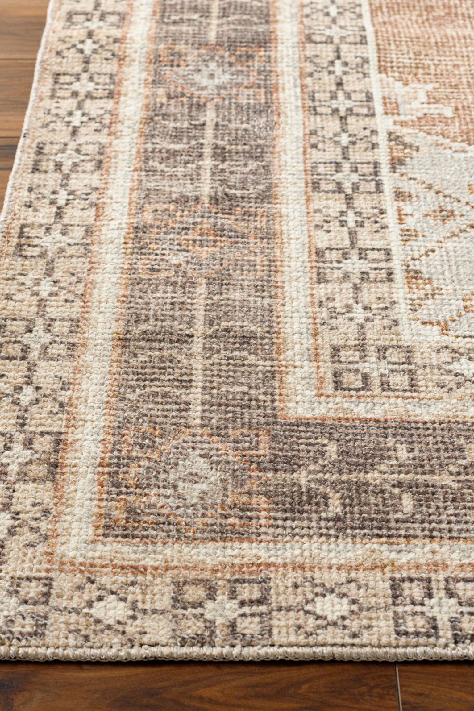 Lila Vintage Traditional Designer Rug-Terracotta - 3