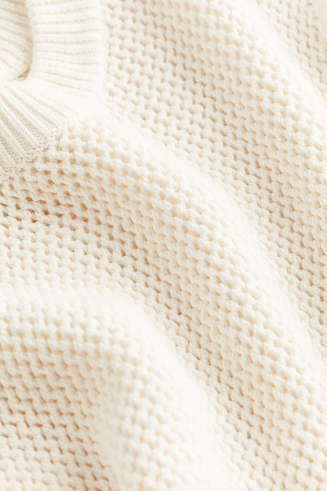 Regular Fit Hole-knit jumper - Cream - 3