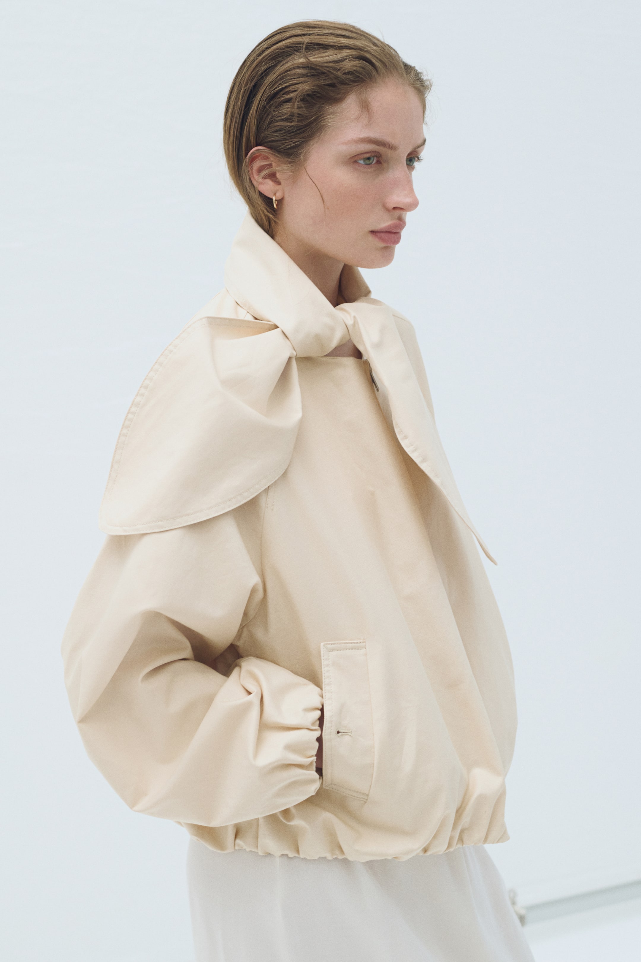 Veste en lin mélangé avec col foulard
