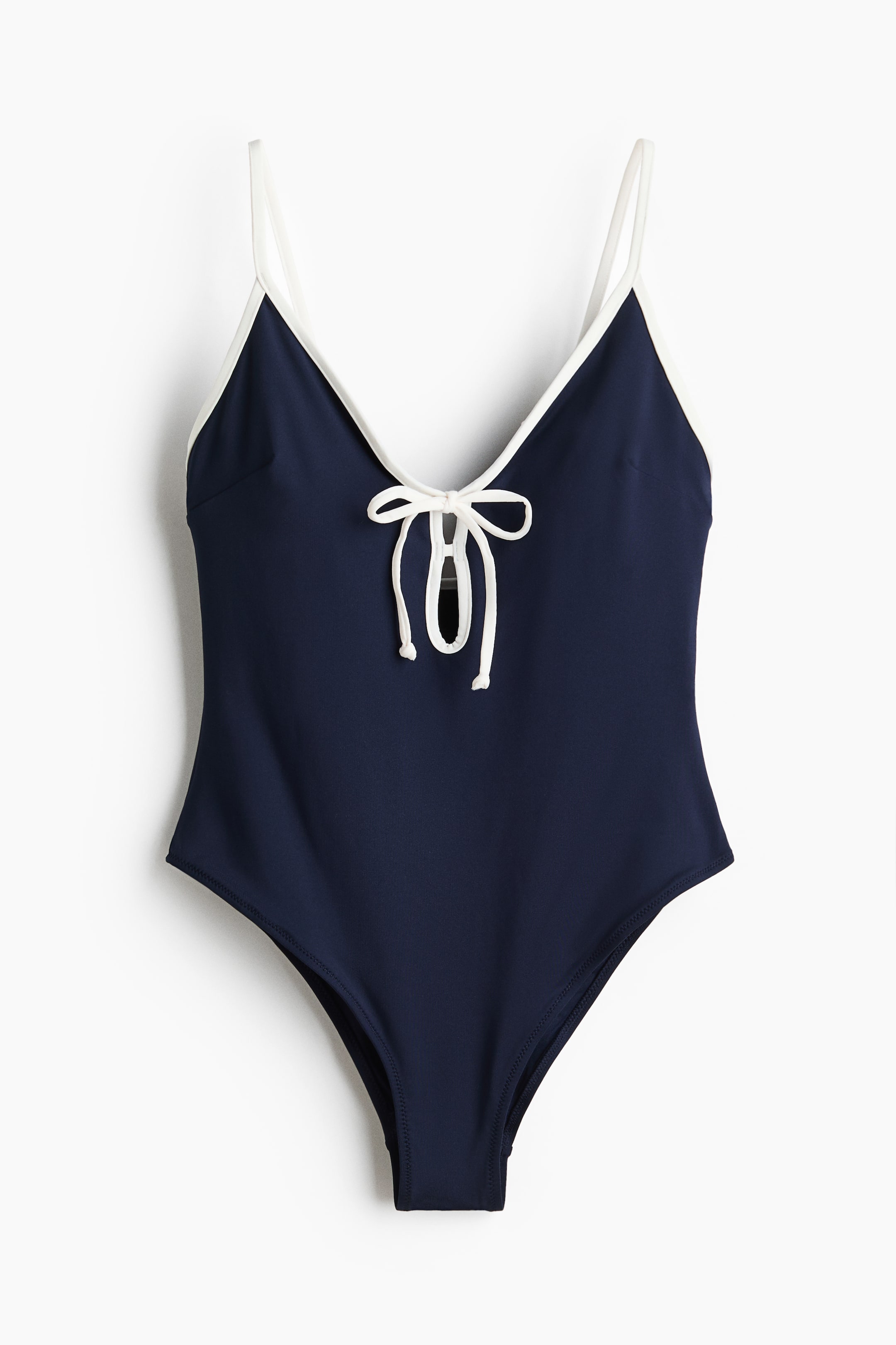 View larger image: Padded-cup High Leg Swimsuit - Navy blue - Ladies | H&M 1